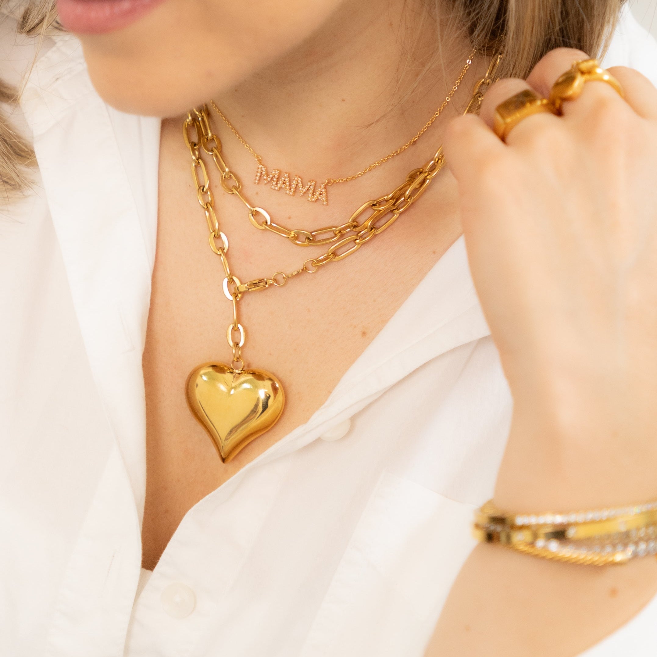 18K Gold Mama Pearl Necklace