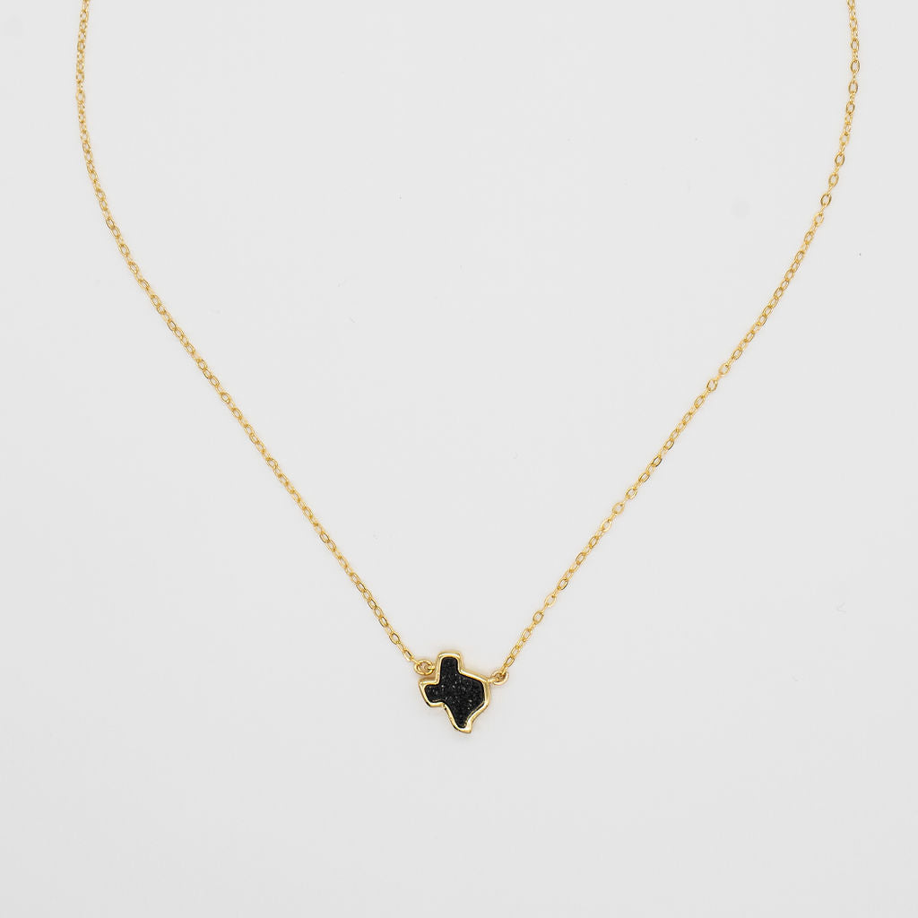 Texas Druzy Necklace in Black