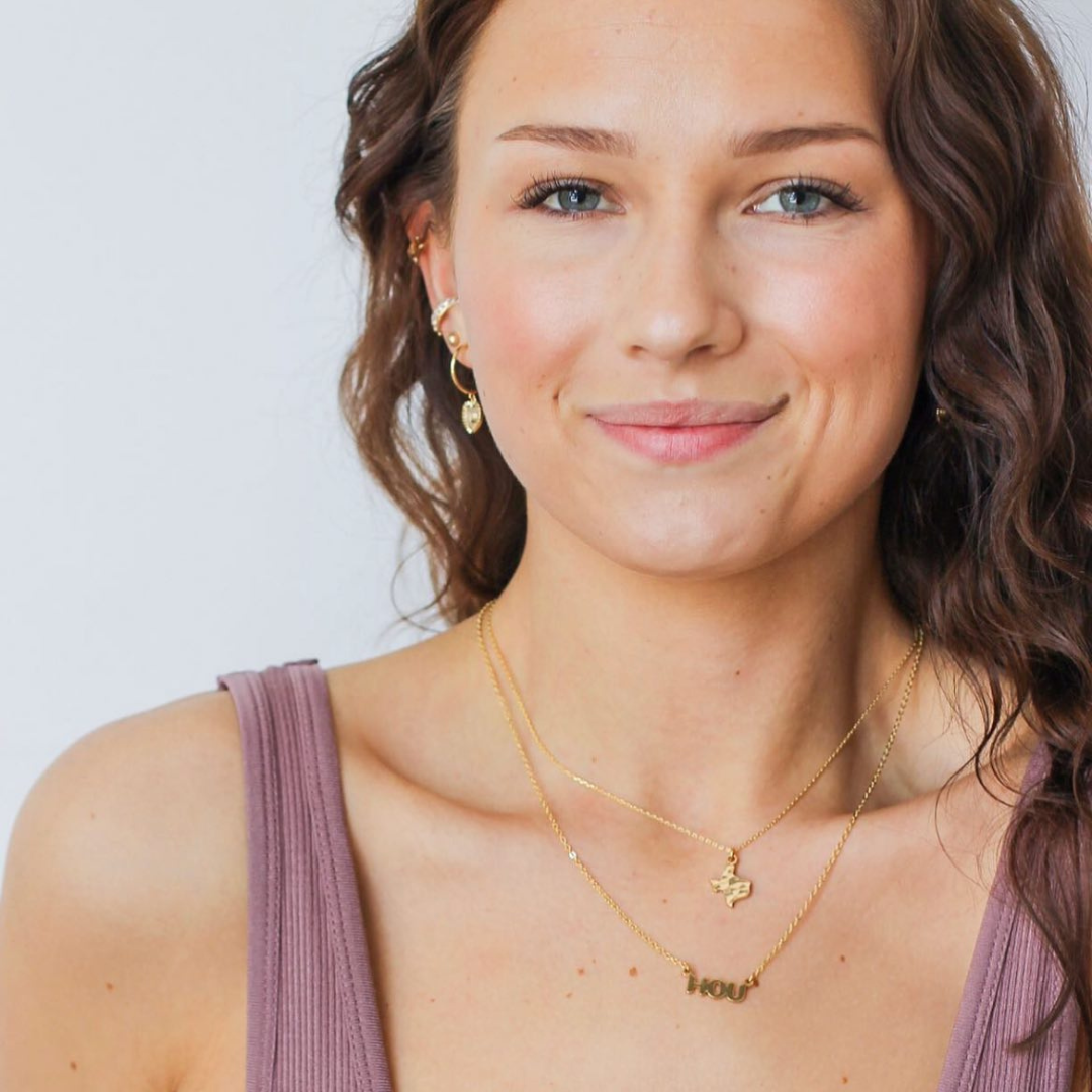 Texas Hammered Necklace Gold