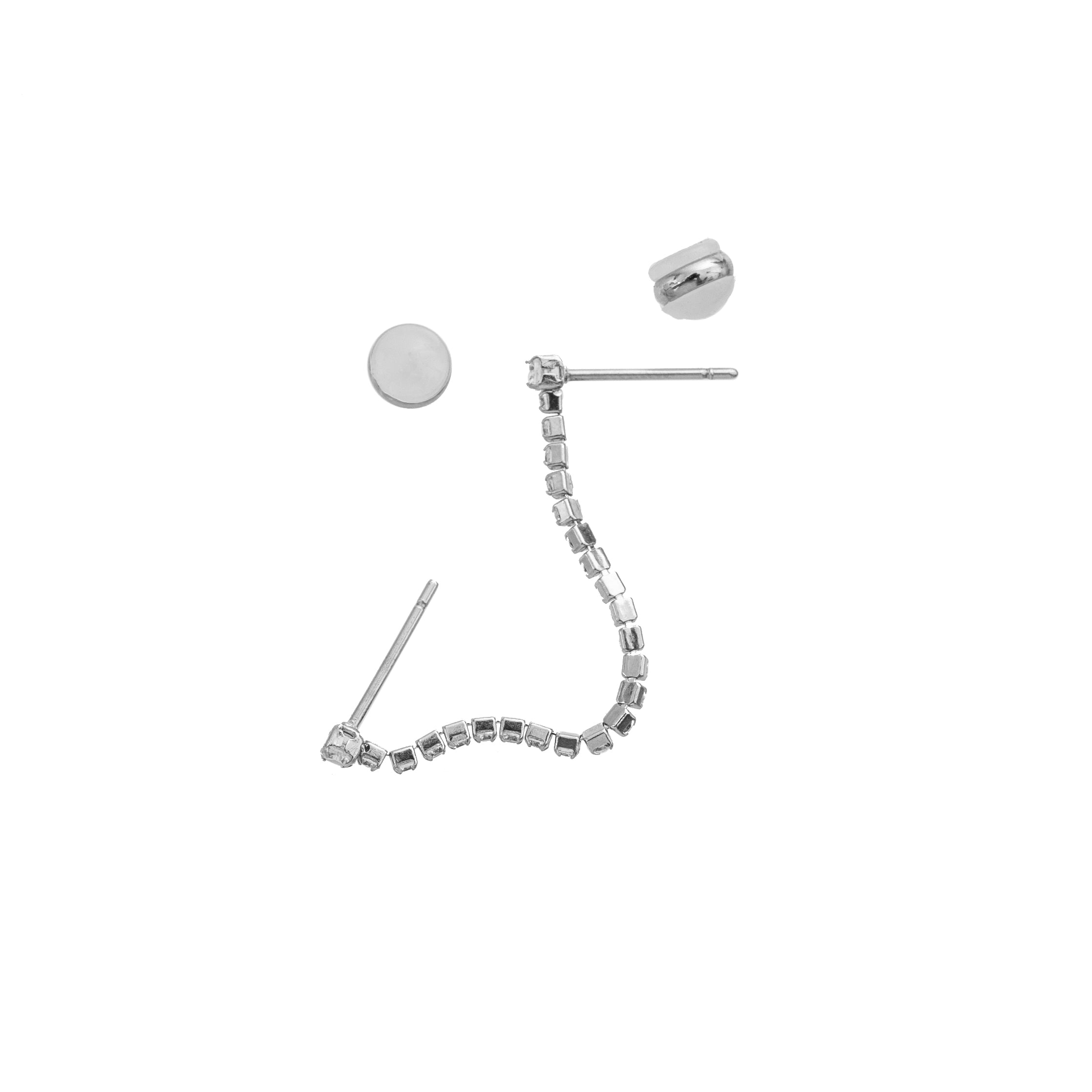 Tennis Double Studs Silver