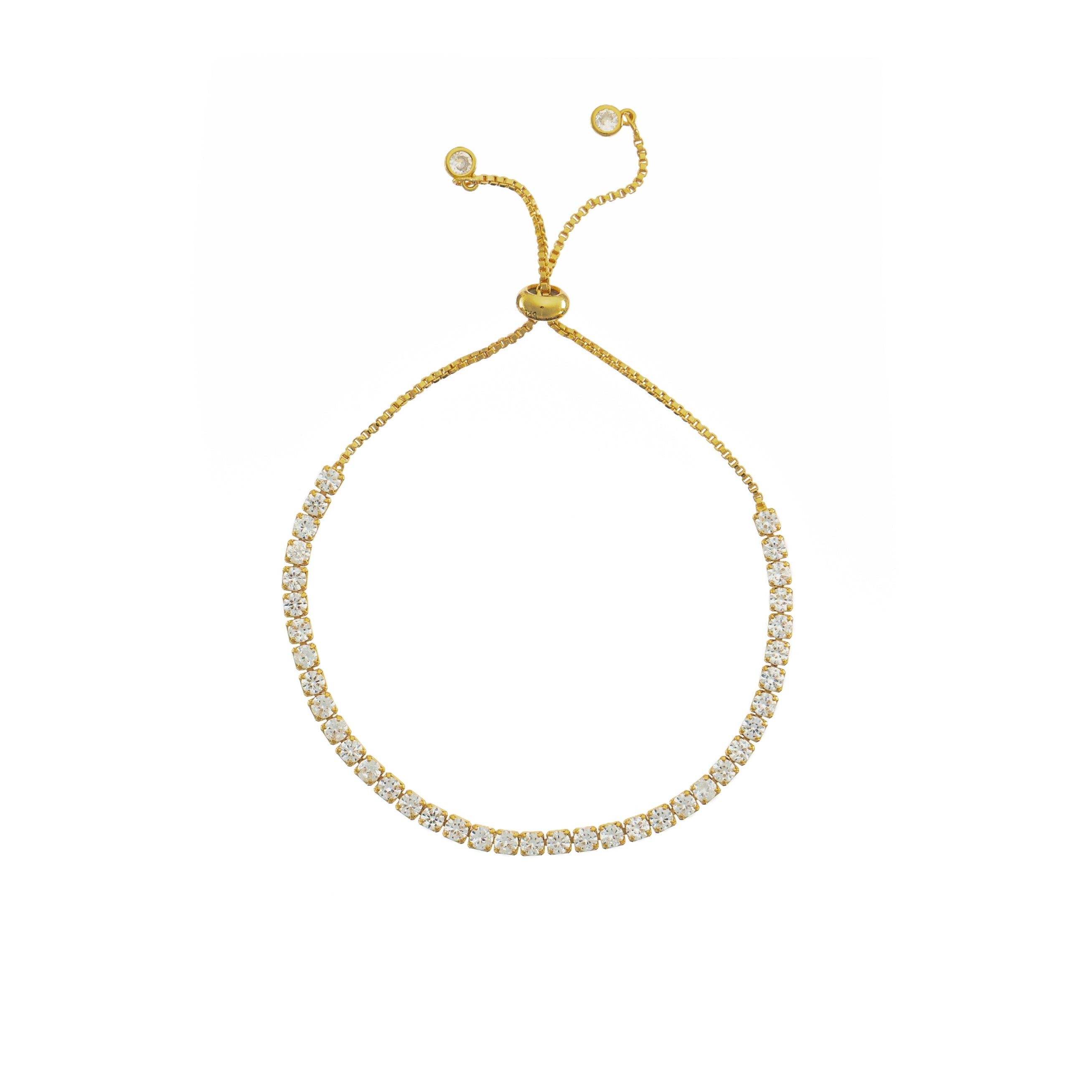 18K Gold Pull Tie Tennis Bracelet