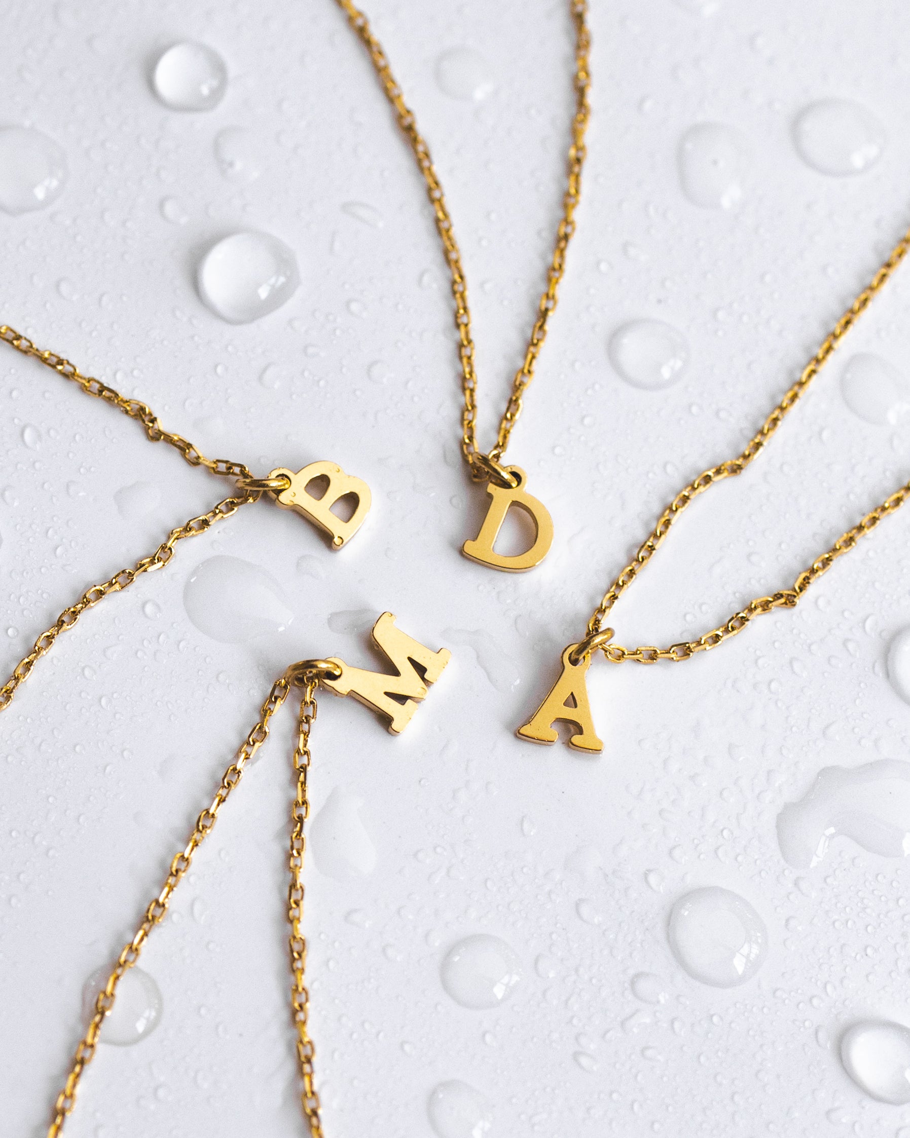 Waterproof Dainty Initial Necklace