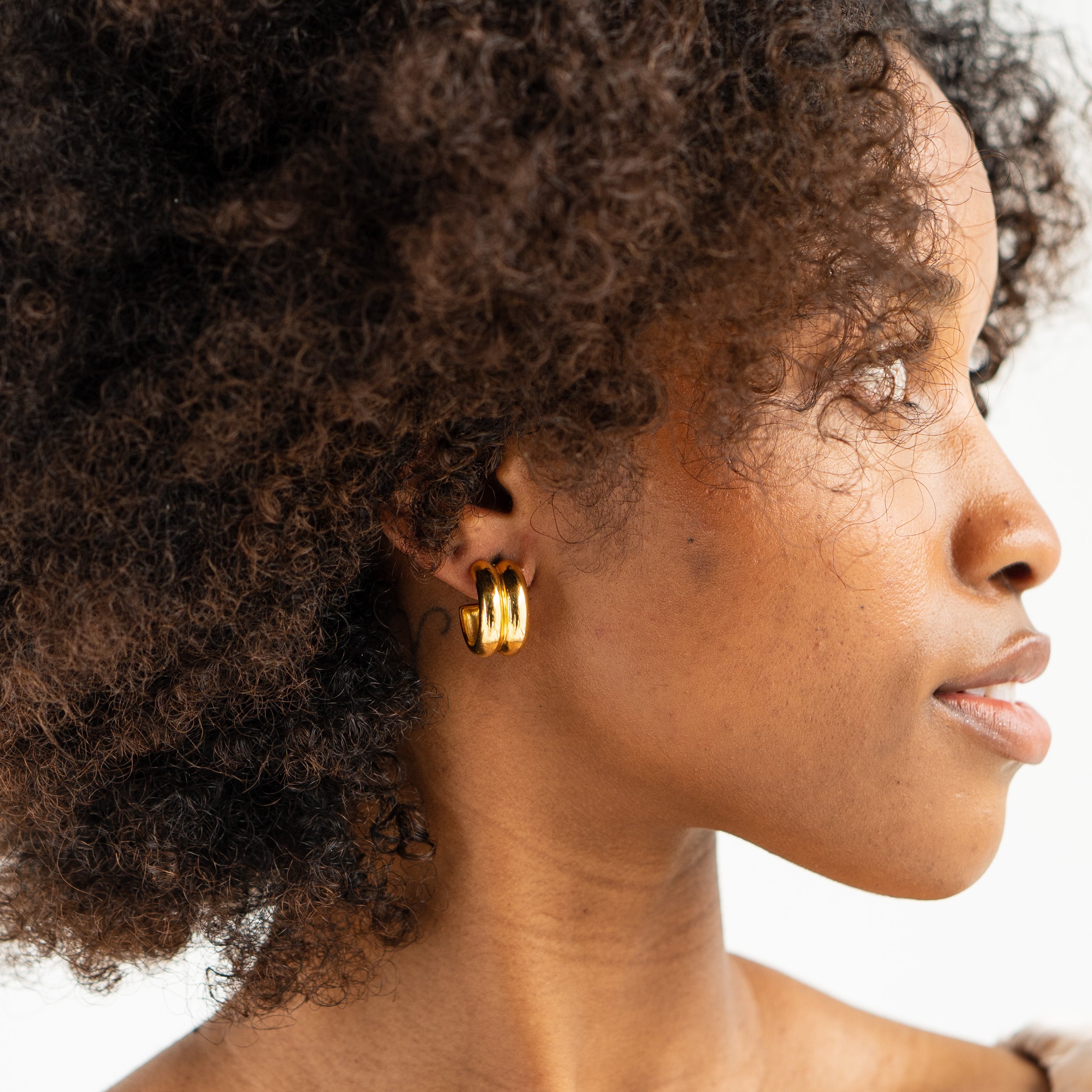 Twin Gold Hoops medium