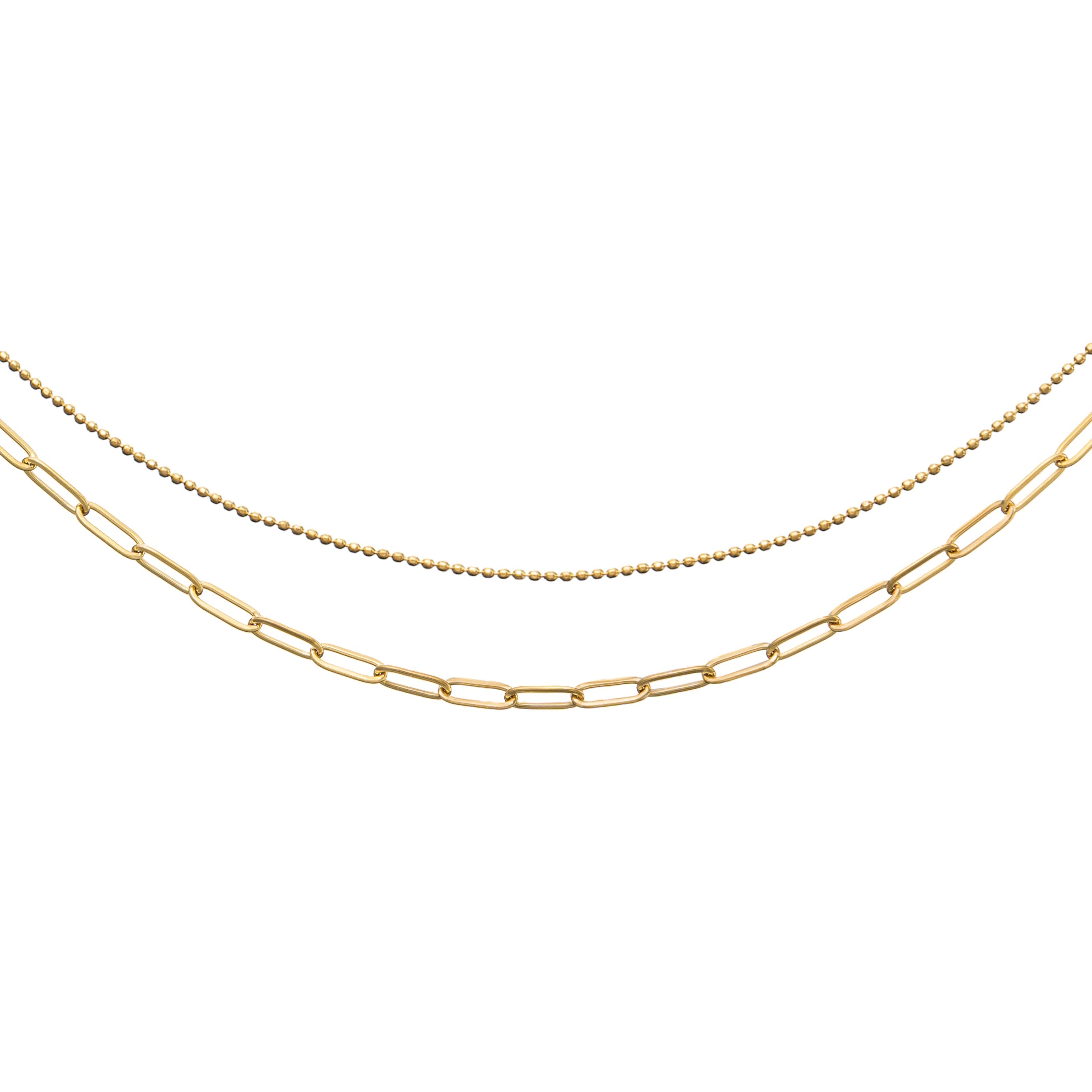 Waterproof Gold Paperclip Layered Choker
