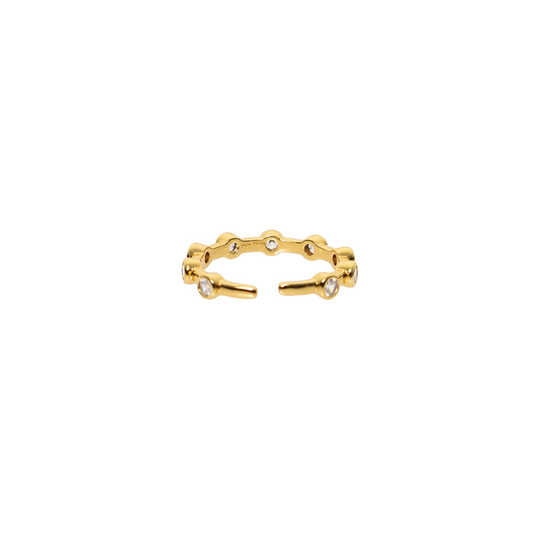 18K Gold Crystal Crown Ring