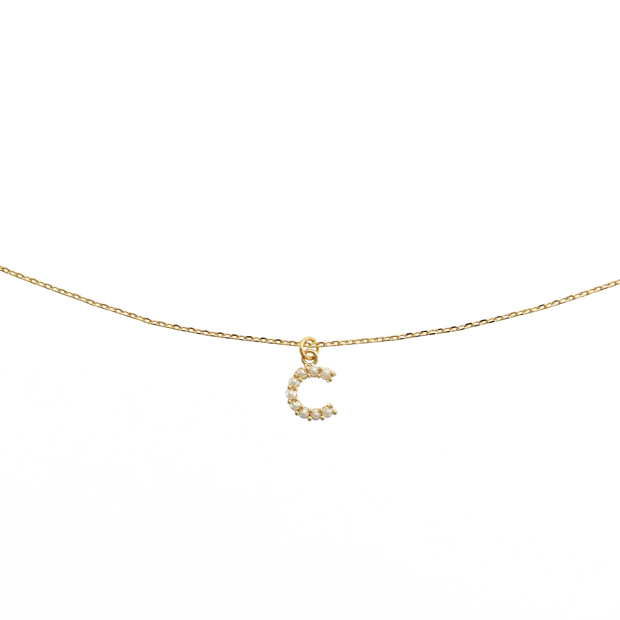 Pearl Initial Necklace- F, I, O, U, V, W, & Y
