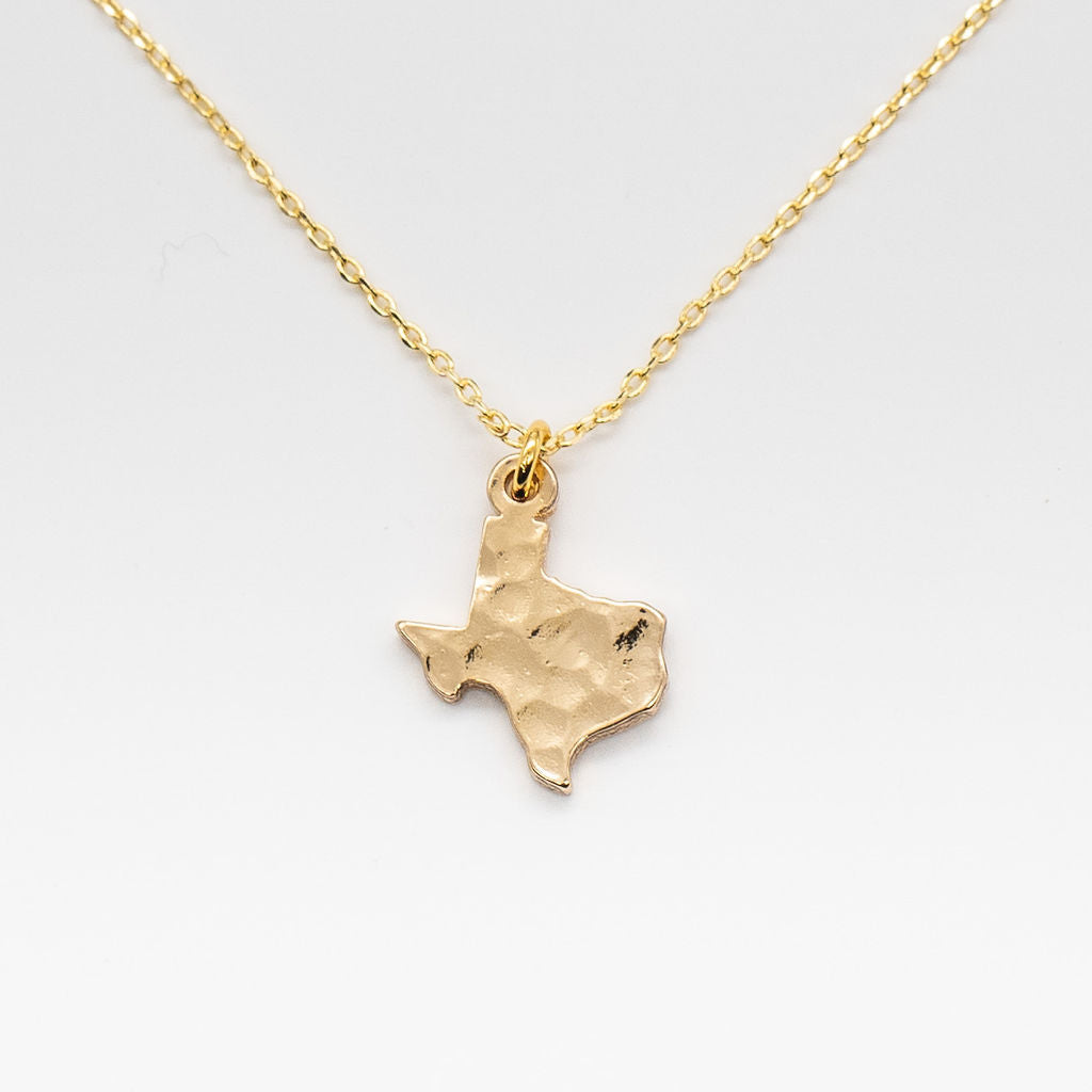 Texas Hammered Necklace Gold