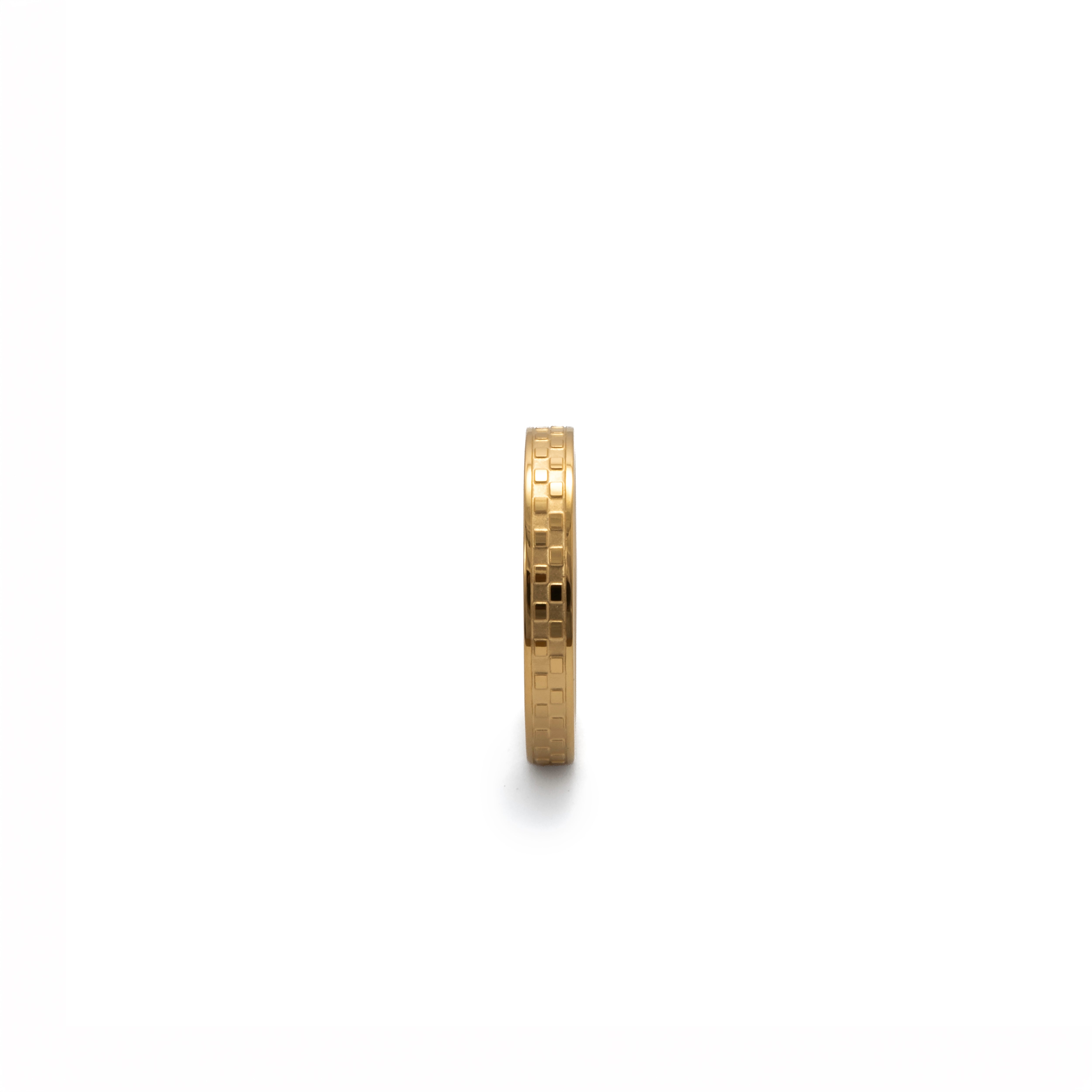 Chess Waterproof Gold Textured Ring