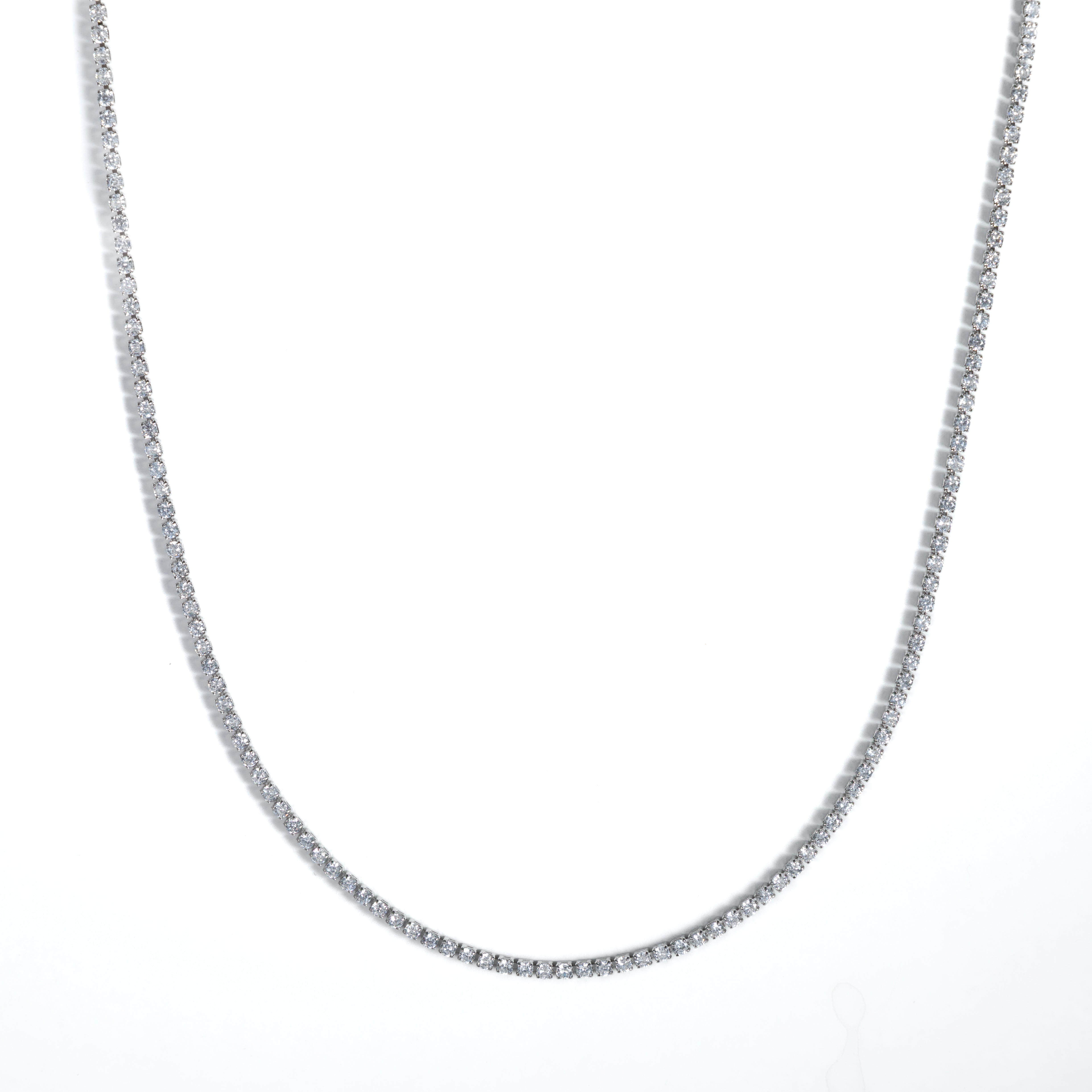 Tennis Choker Silver white diamond
