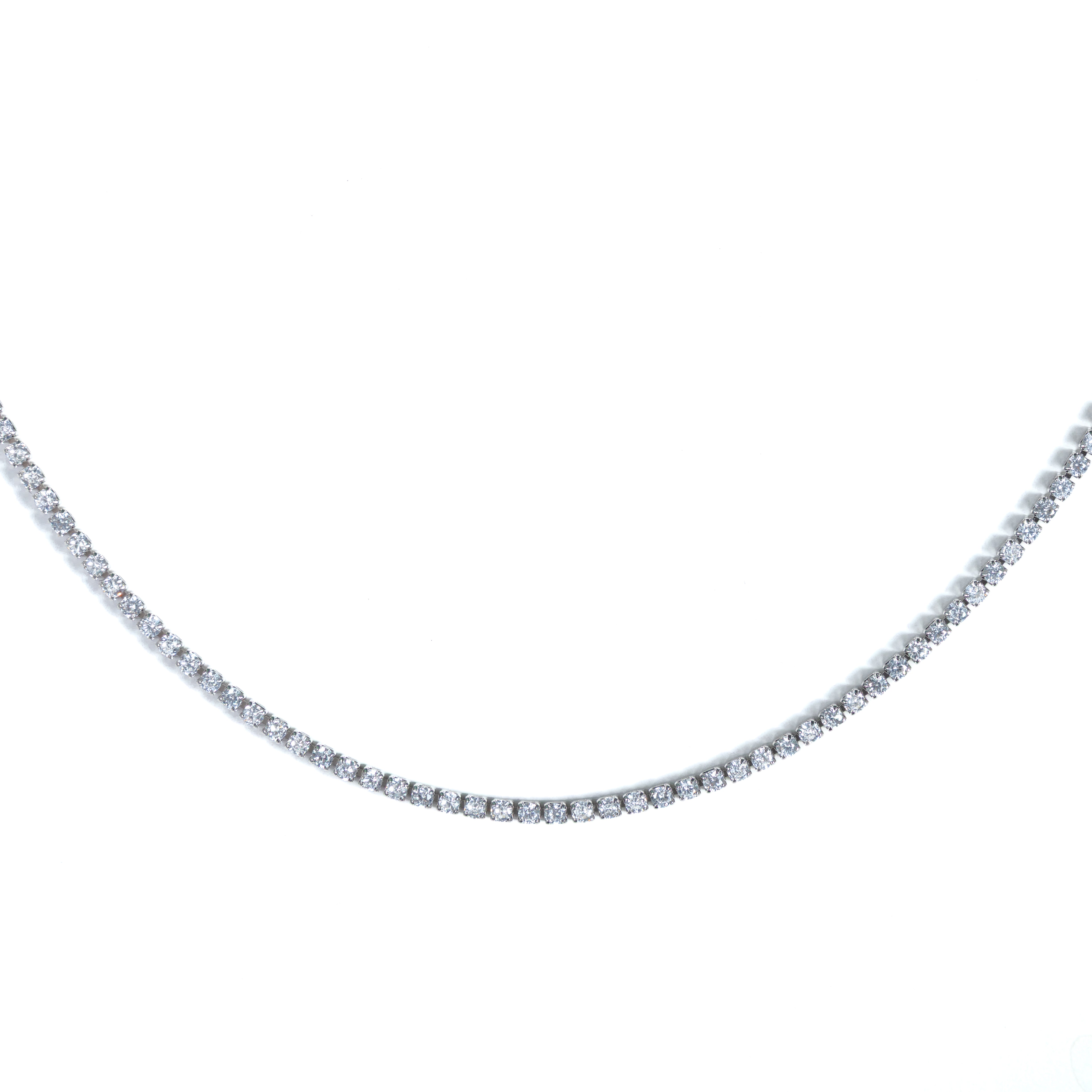 Tennis Choker Silver white diamond