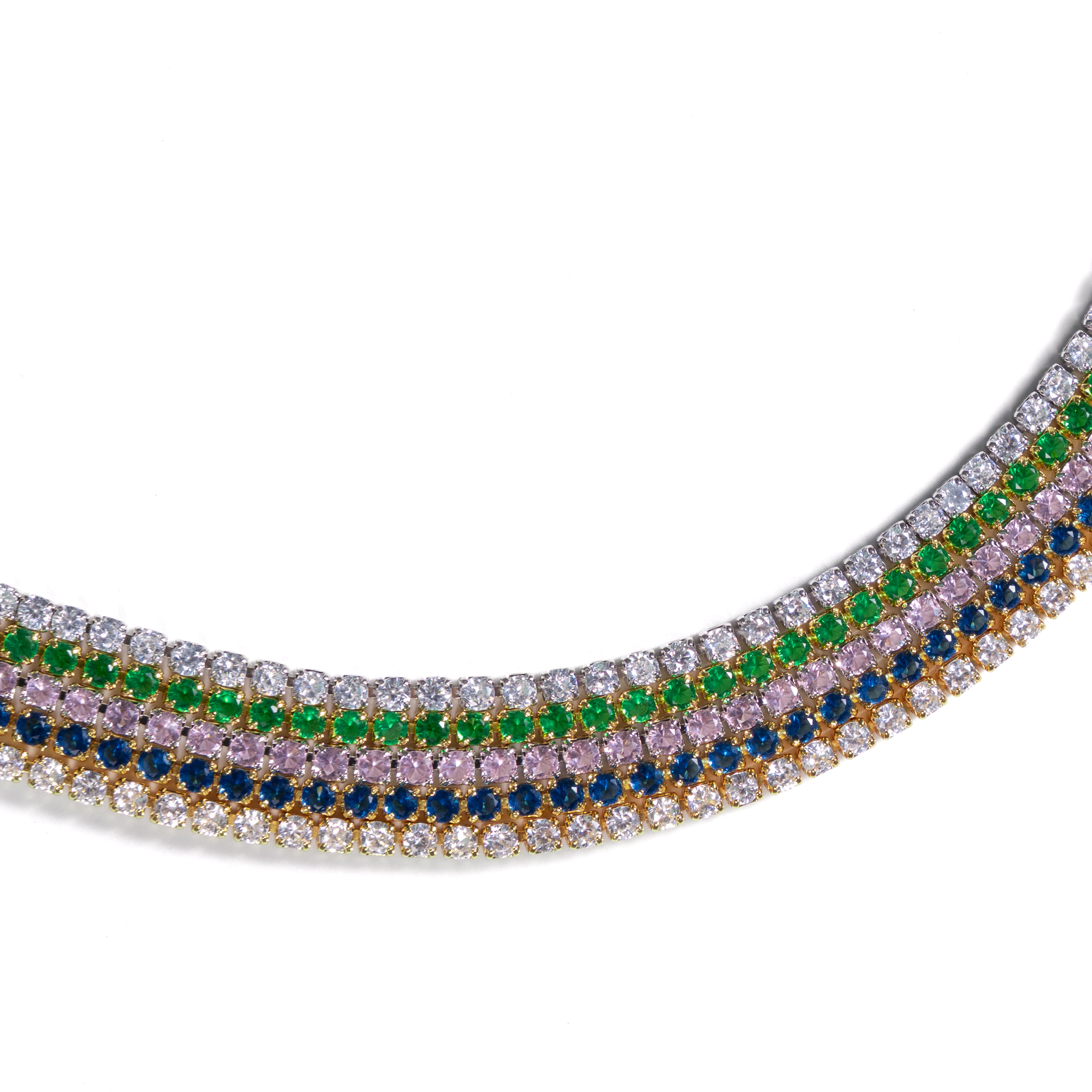 Tennis Choker Gold Blue Sapphire