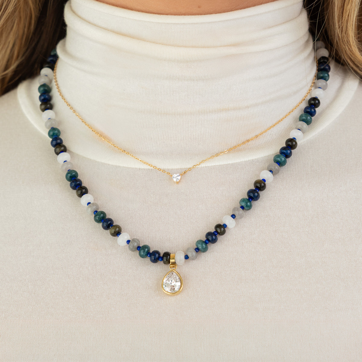 Waterproof 4mm Round Brilliant 5A CZ Solitaire Necklace