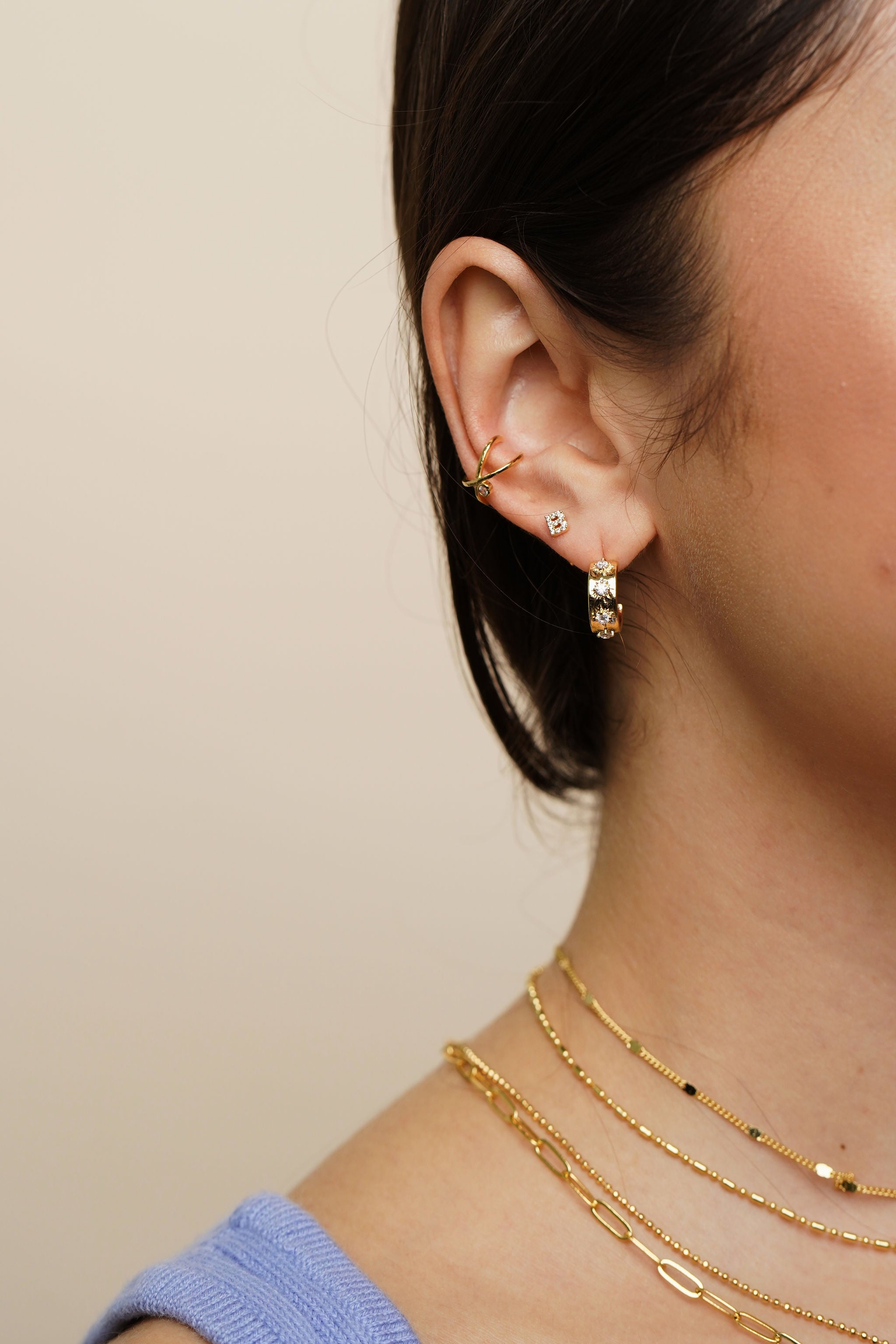 Shiny Initial Studs - Small