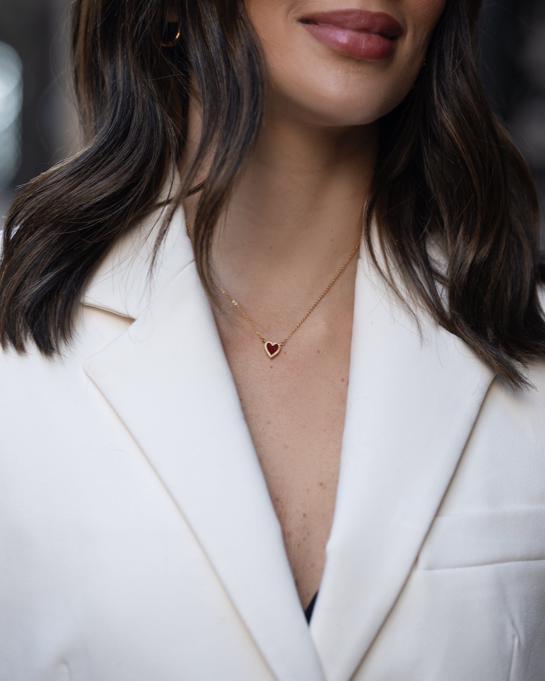 The Tiny Burgundy Heart Necklace