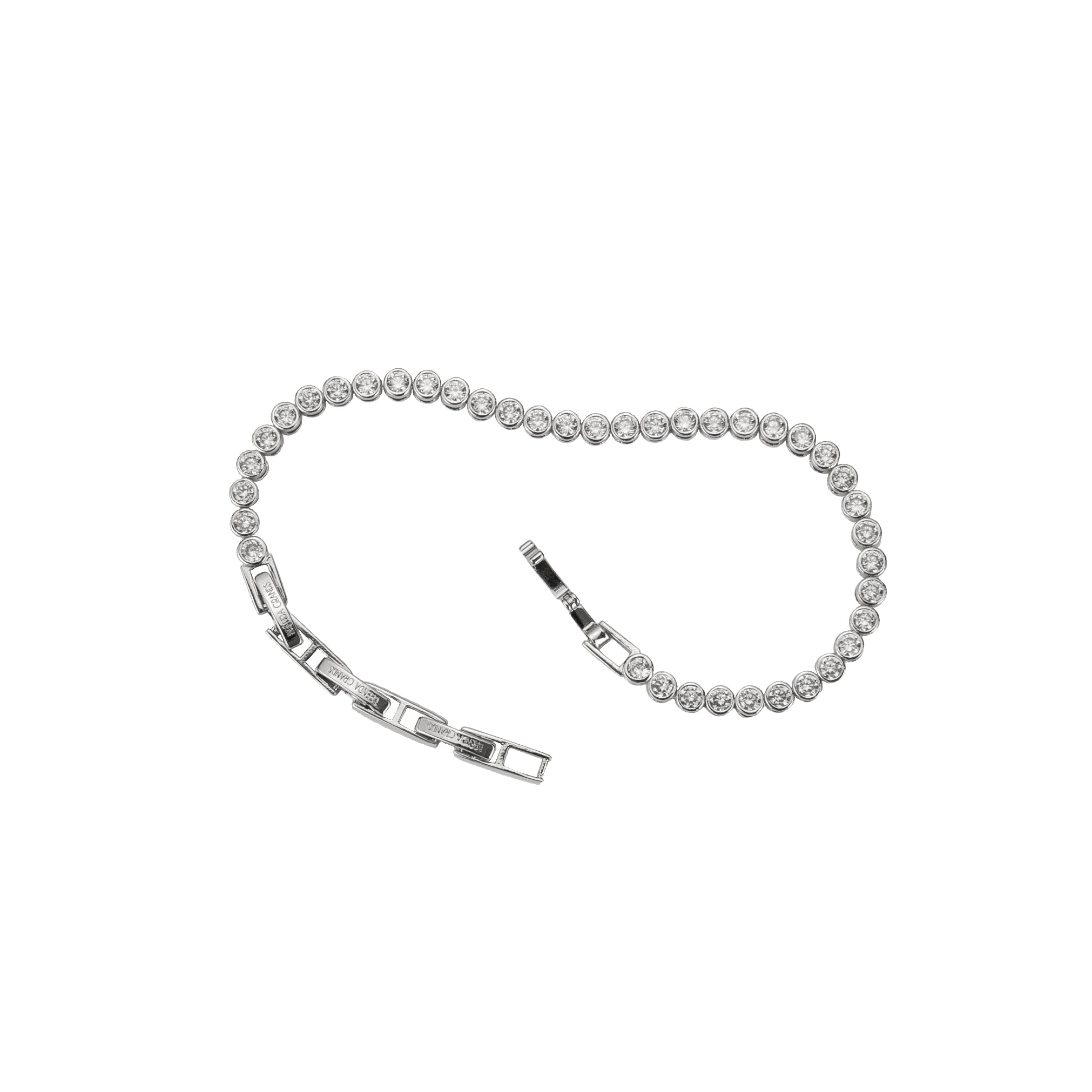 Demi-Fine Silver Diamond Tennis Bracelet