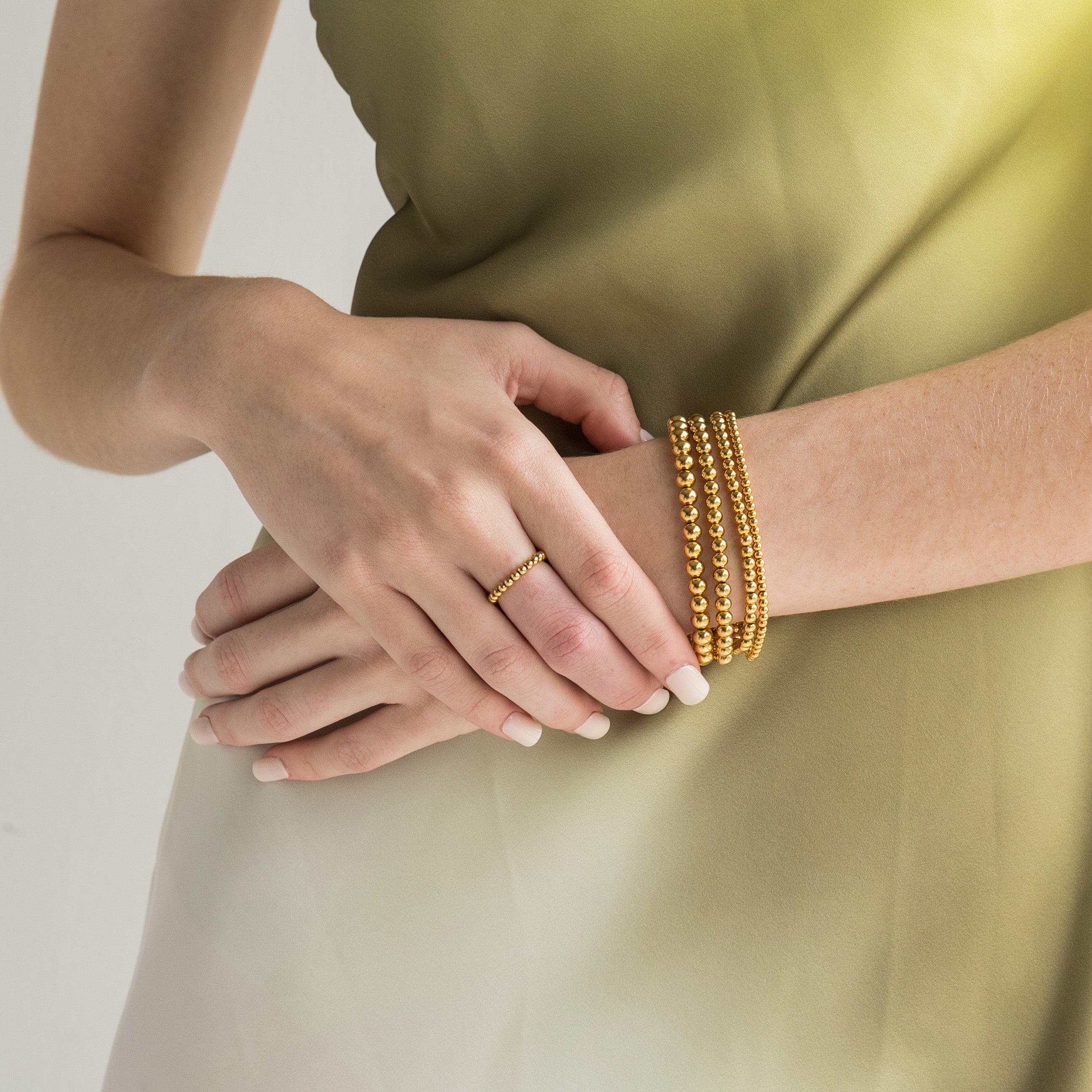 Dainty Beaded Bracelet Set of 2