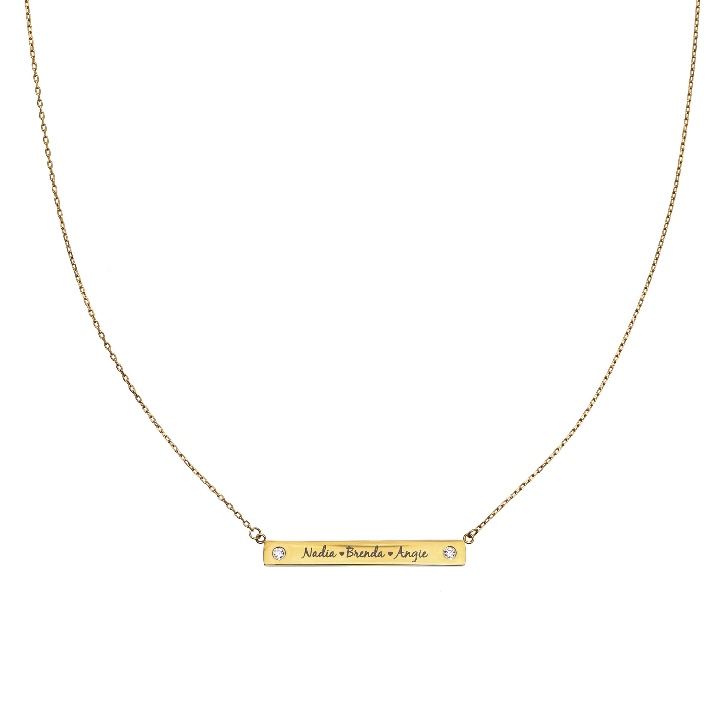 Personalized Diamond Bar Necklace