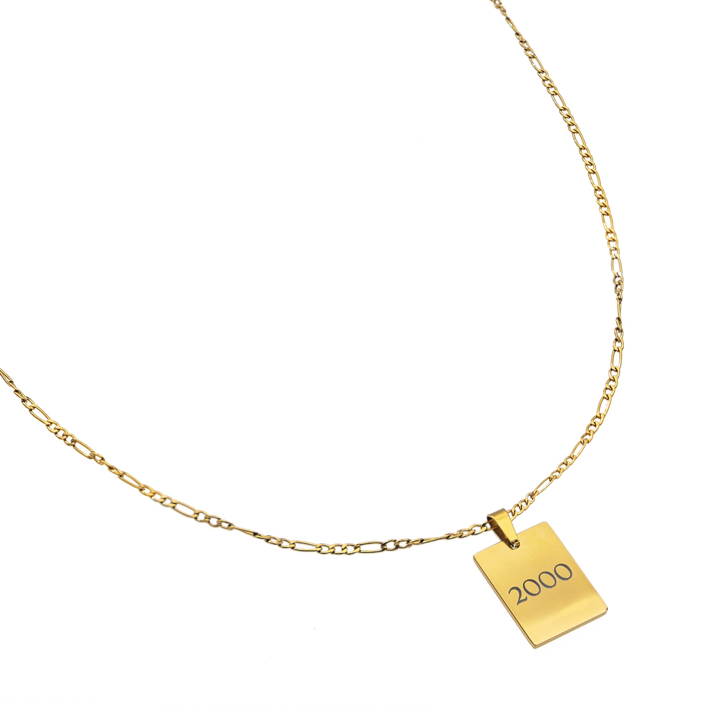 Waterproof Gold Personalized Tag Necklace