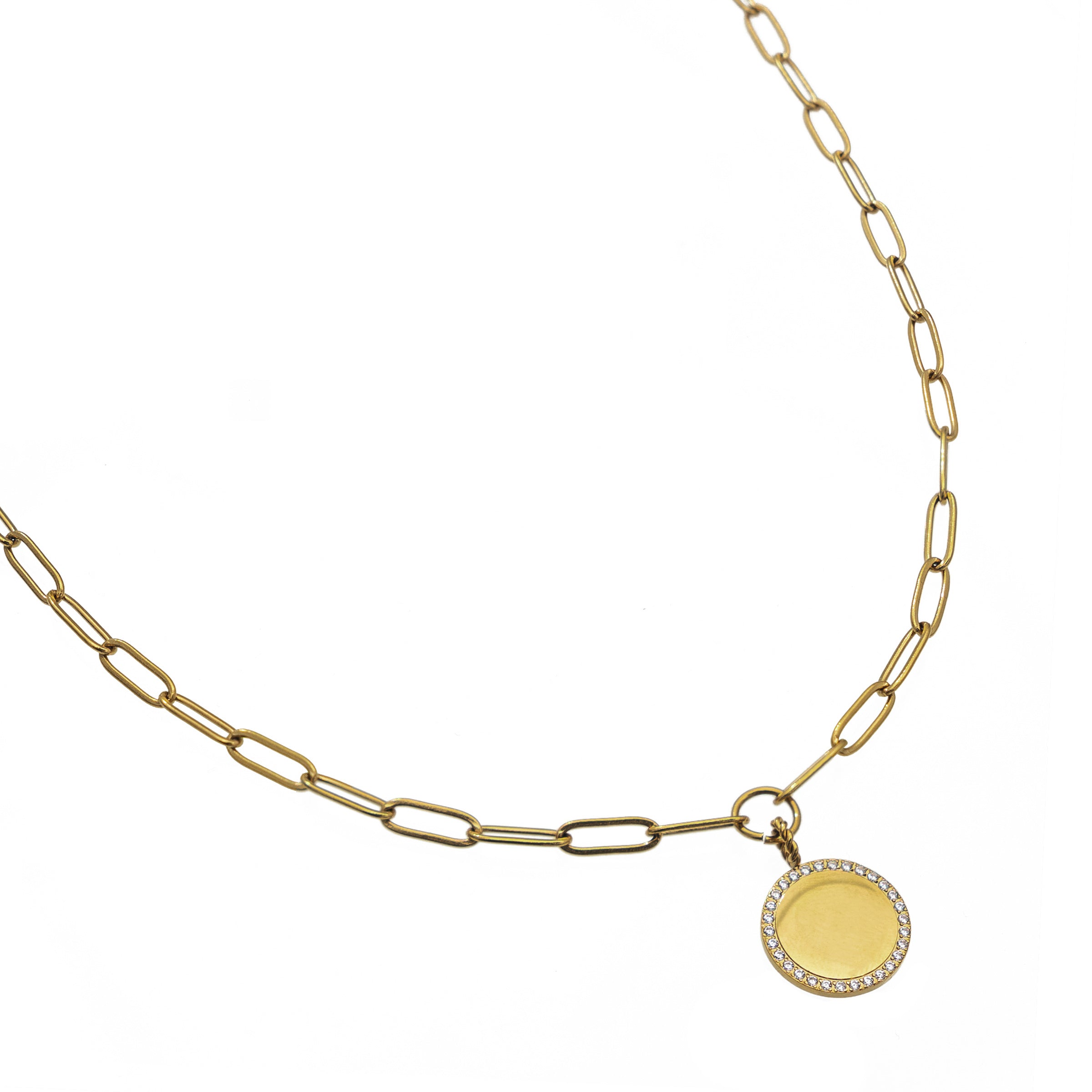 Personalized Paperclip Coin Necklace