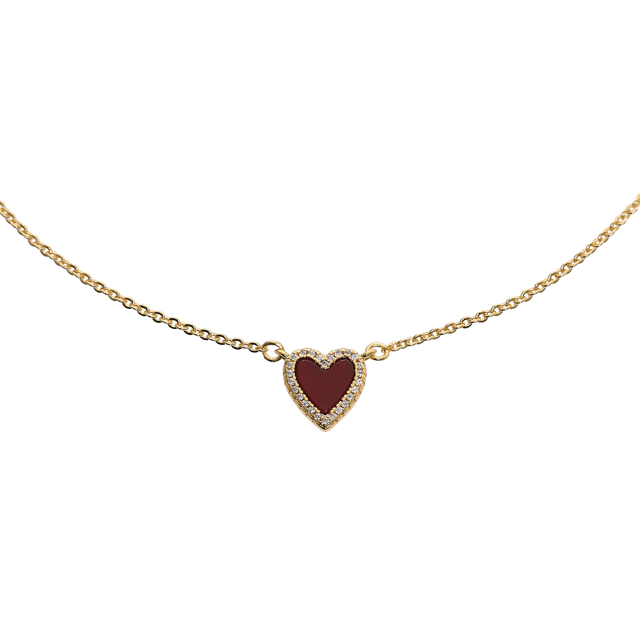 The Tiny Burgundy Heart Necklace