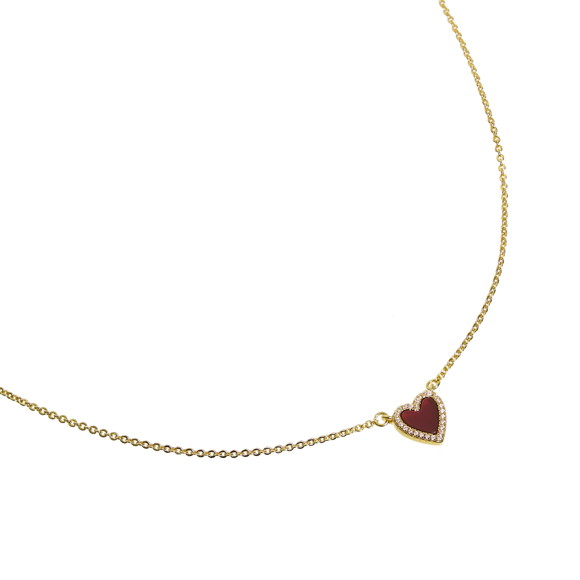The Tiny Burgundy Heart Necklace