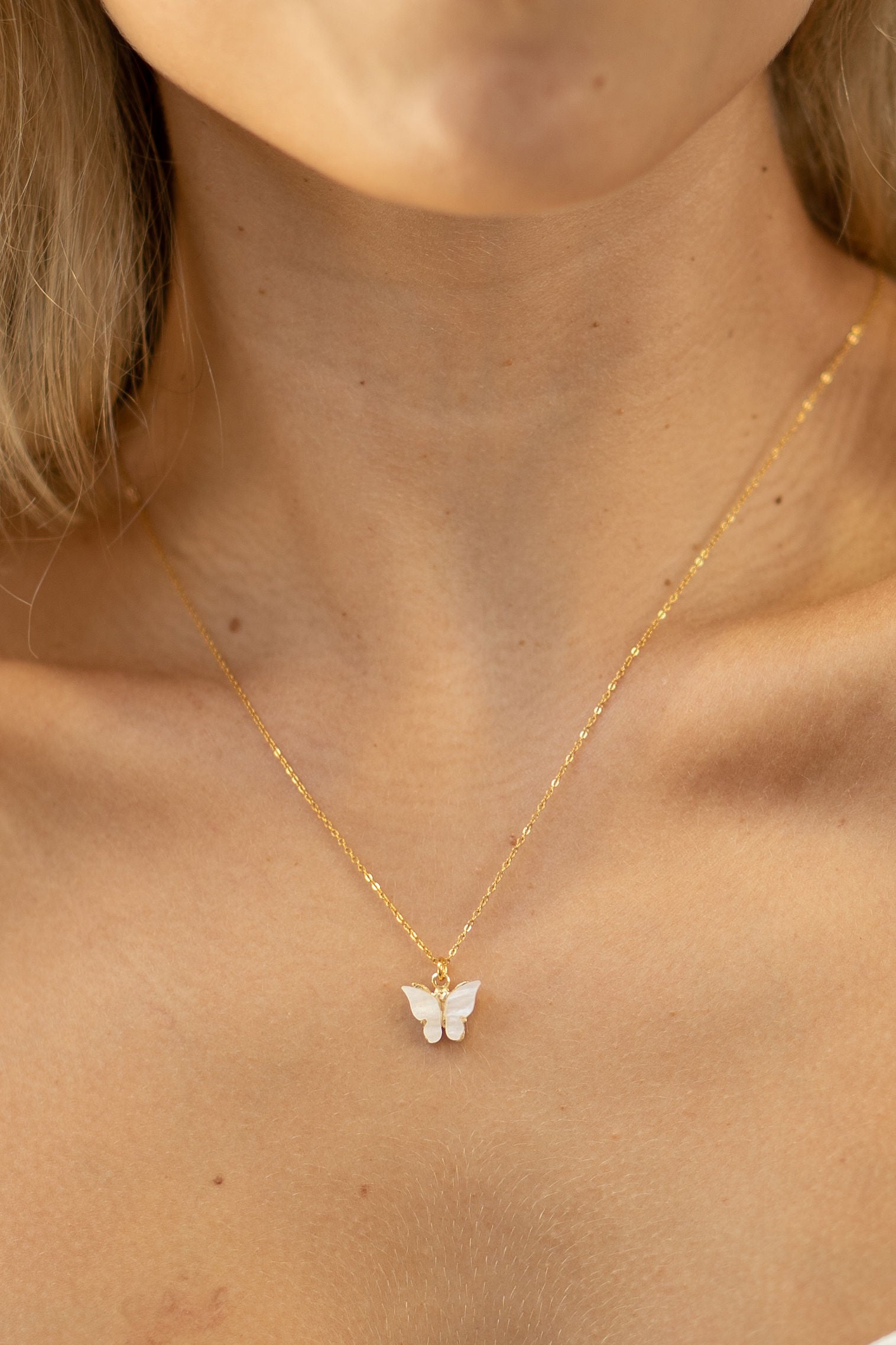Waterproof Butterfly Pendant Necklace