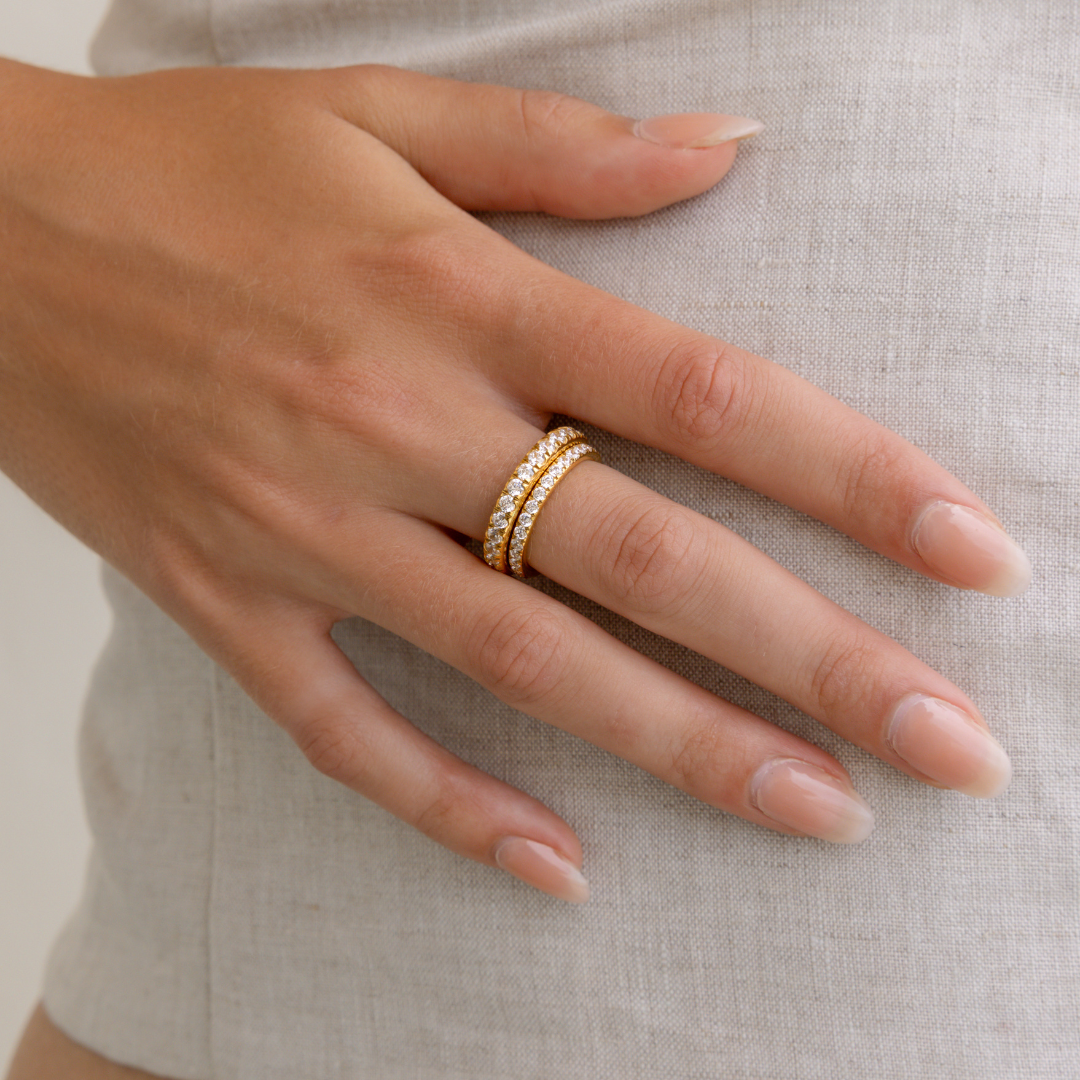 Waterproof Chunky Diamond Crystal Ring