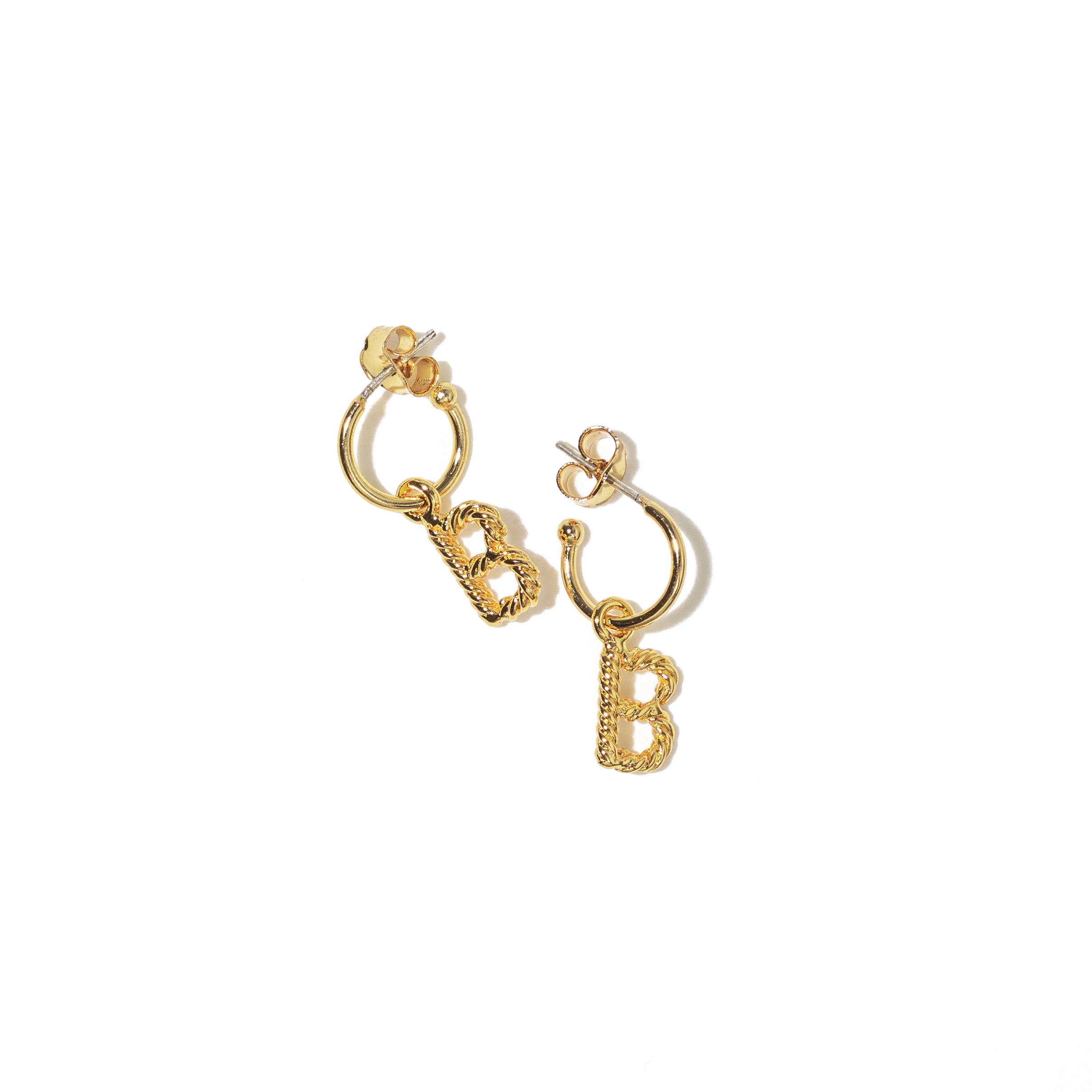 Aspen Initial Mini hoops (Pair)