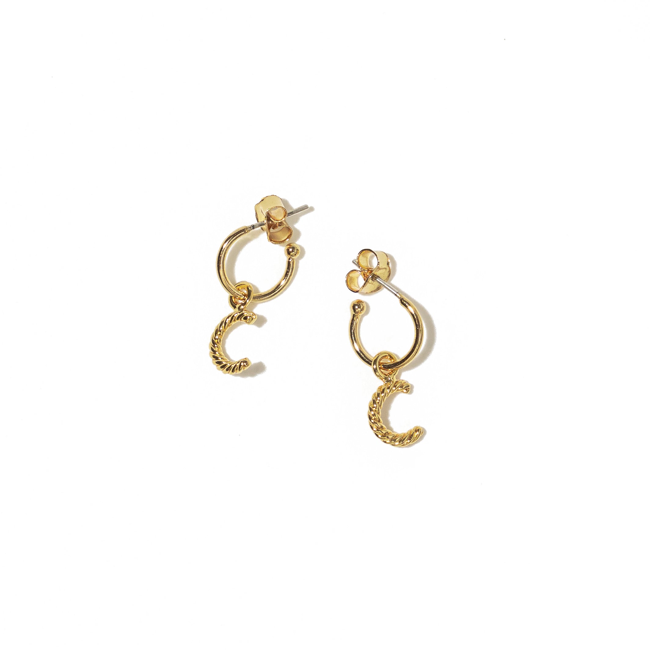 Aspen Initial Mini hoops (Pair)