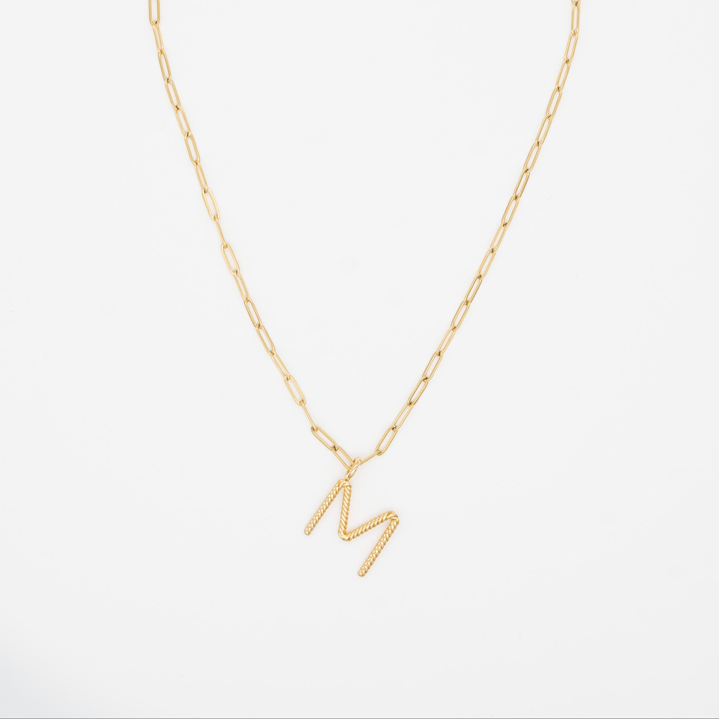 Aspen Initial paperclip Necklace (F I O Q U V W X Y Z)
