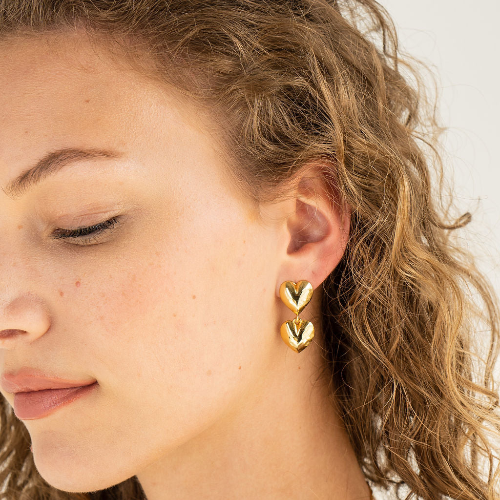 Double Hearts Earrings