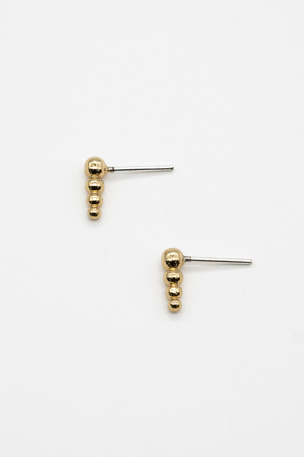 Tiny Bead Bar Stud Earrings