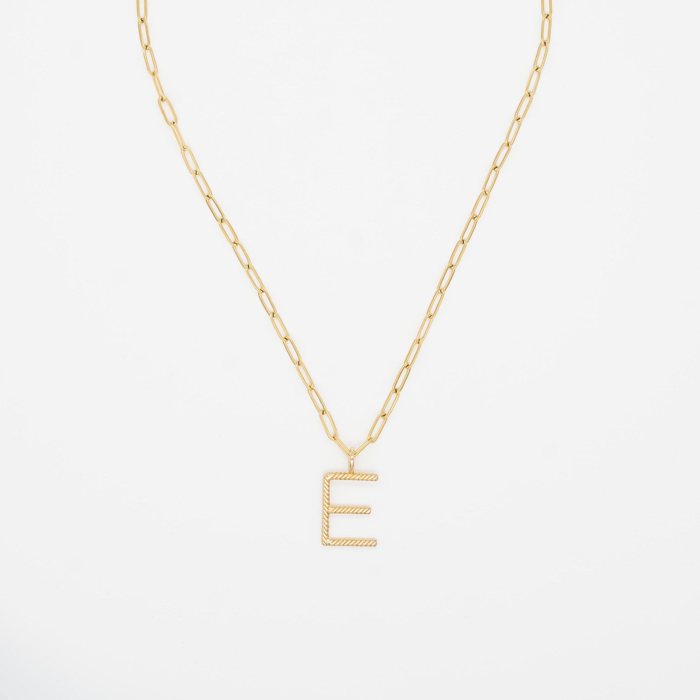 Aspen Initial paperclip Necklace (F I O Q U V W X Y Z)