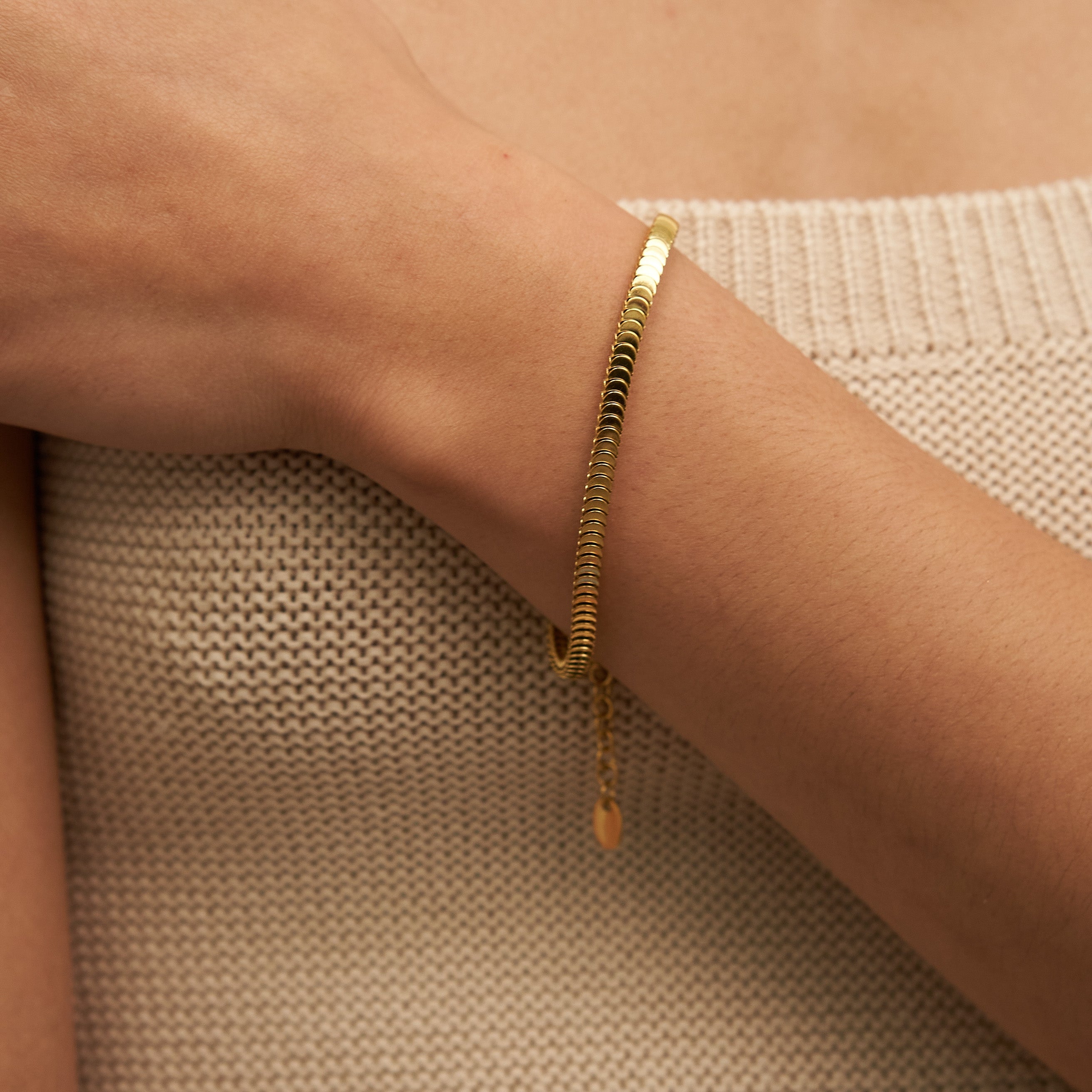 Gold Accordion Chain Bracelet