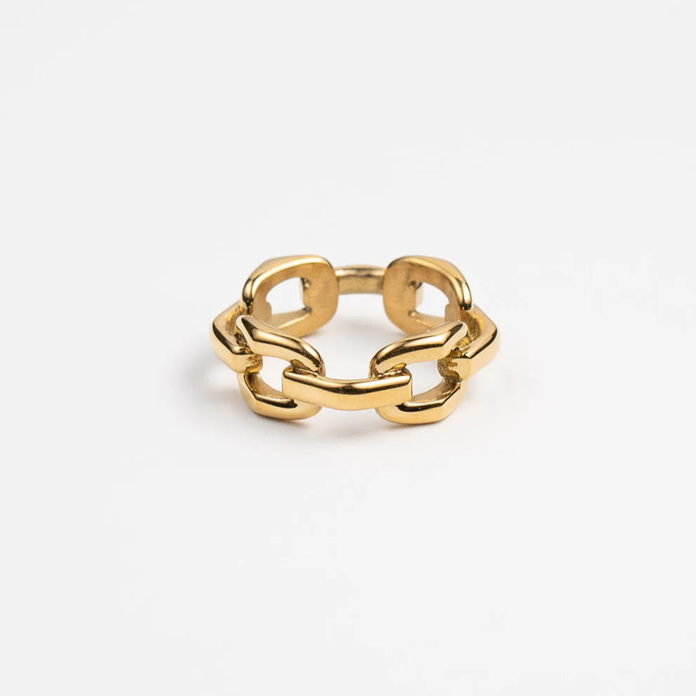 Large Chain Rings Waterproof Gold Big Chain Ring