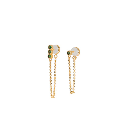 Emerald Crystals Earring Set