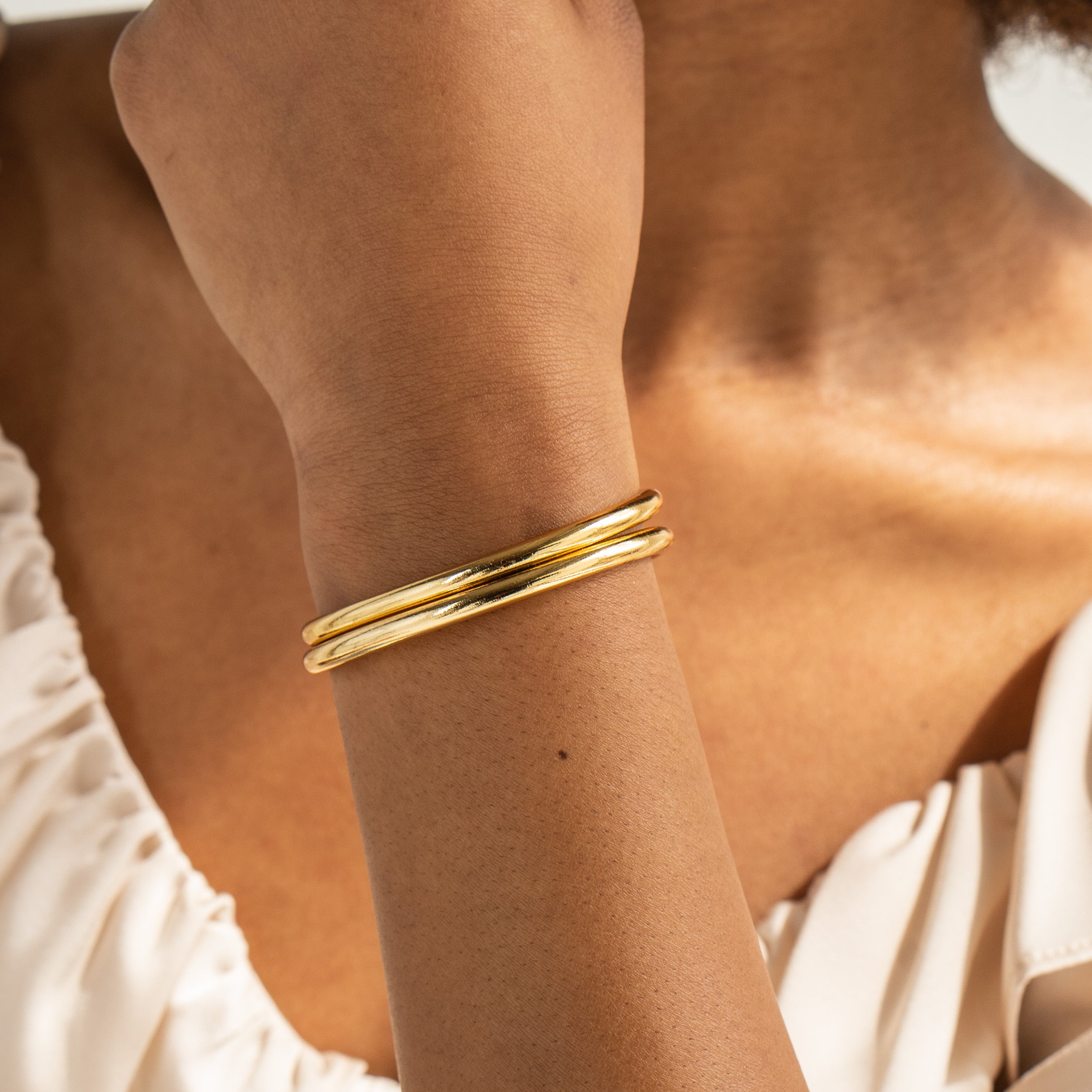24K Twin Gold Bangle