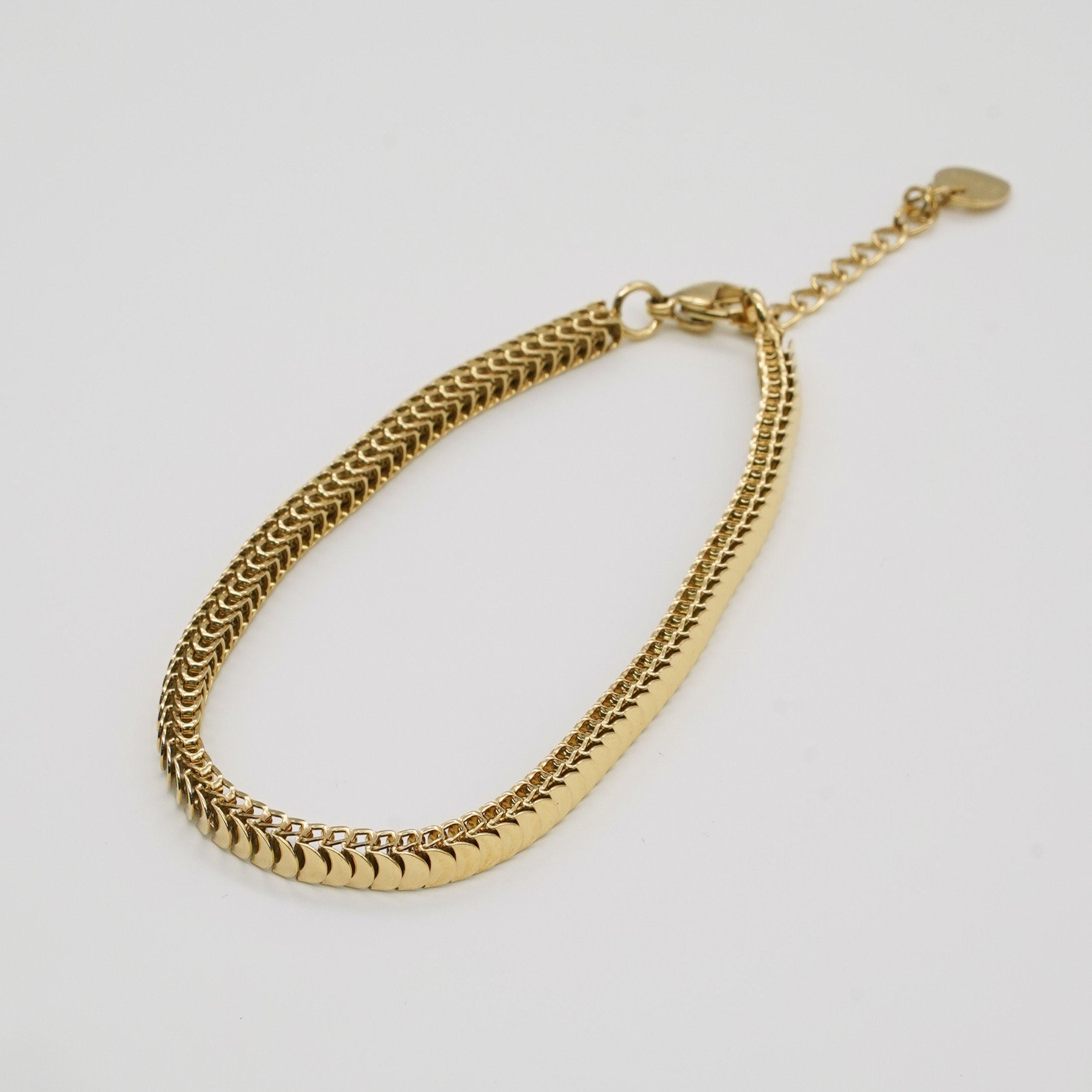 Gold Accordion Chain Bracelet