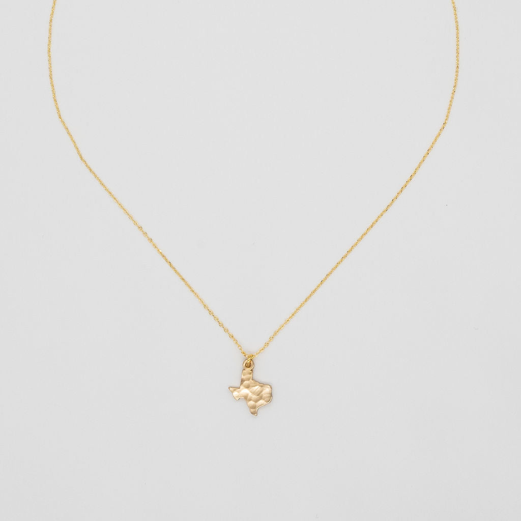 Texas Hammered Necklace Gold