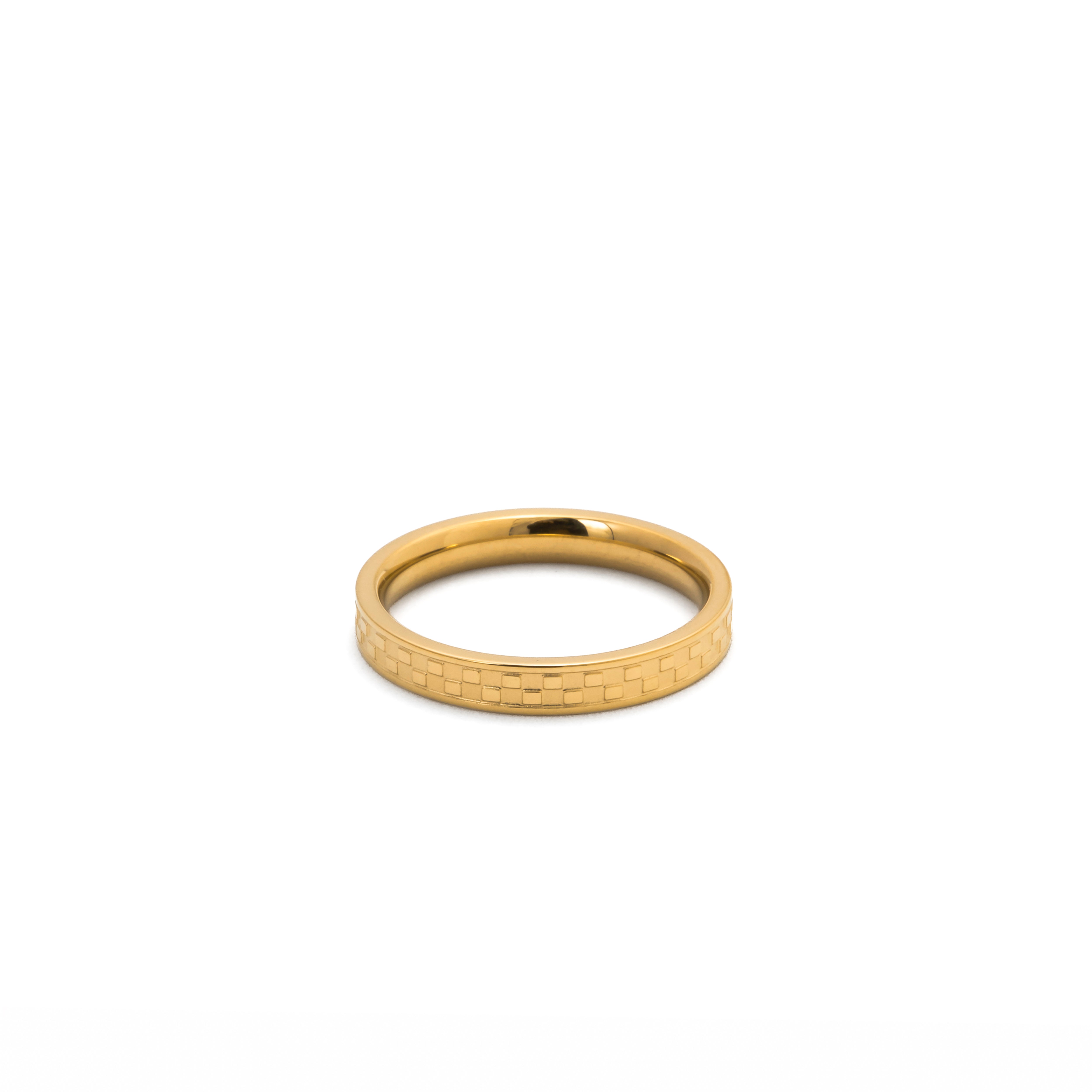Chess Waterproof Gold Textured Ring