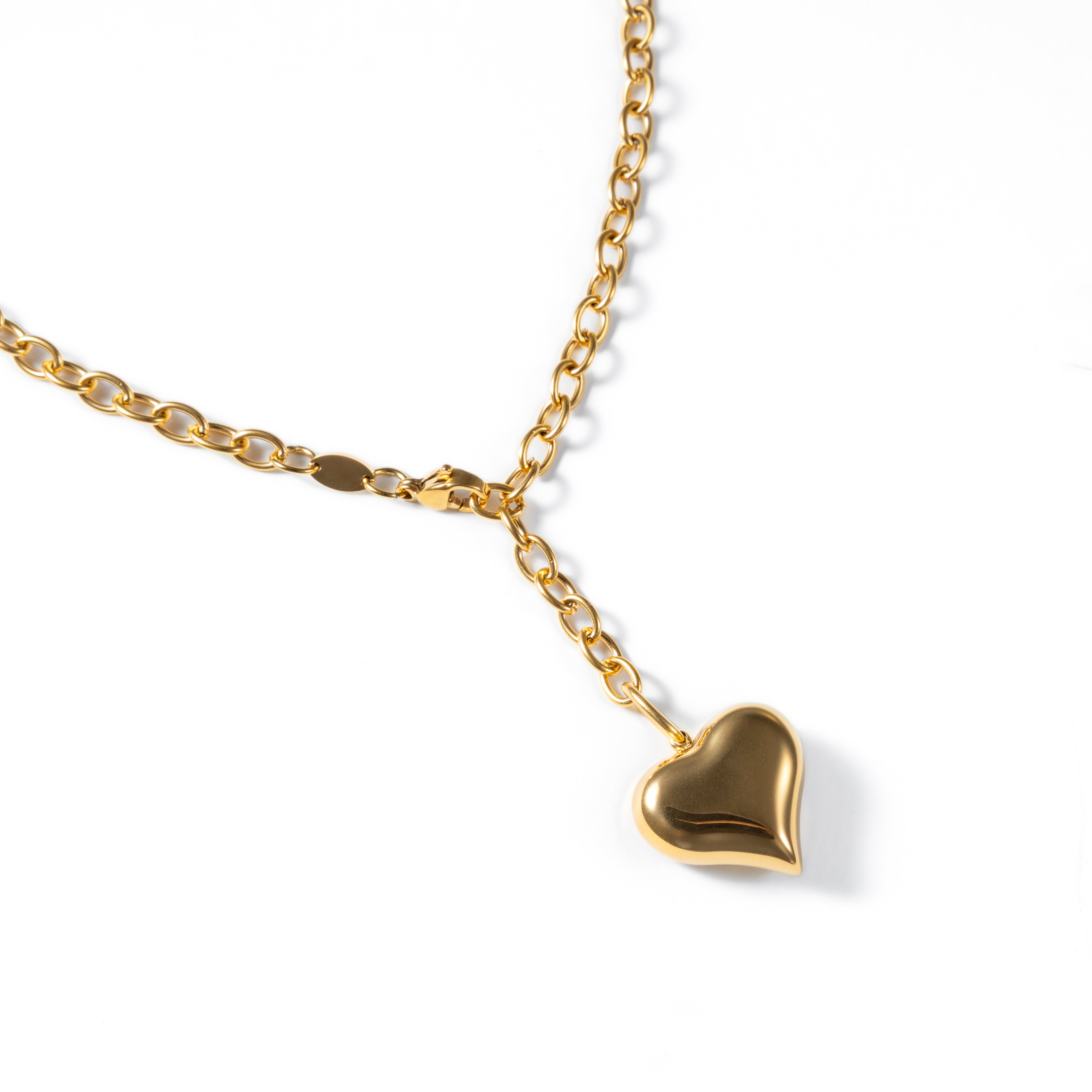 Waterproof Puffy Heart Medium Necklace