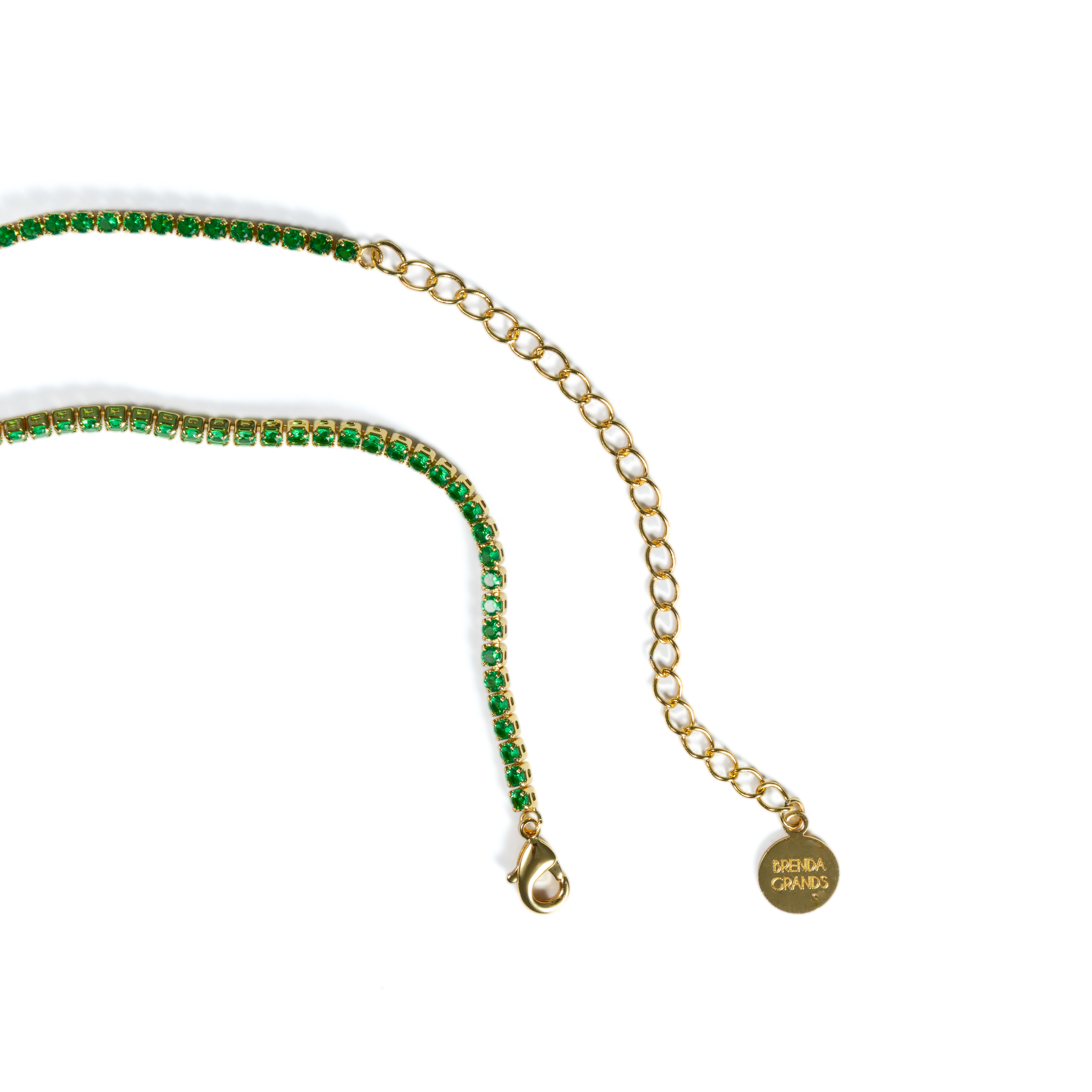 Tennis Choker Gold Green emerald