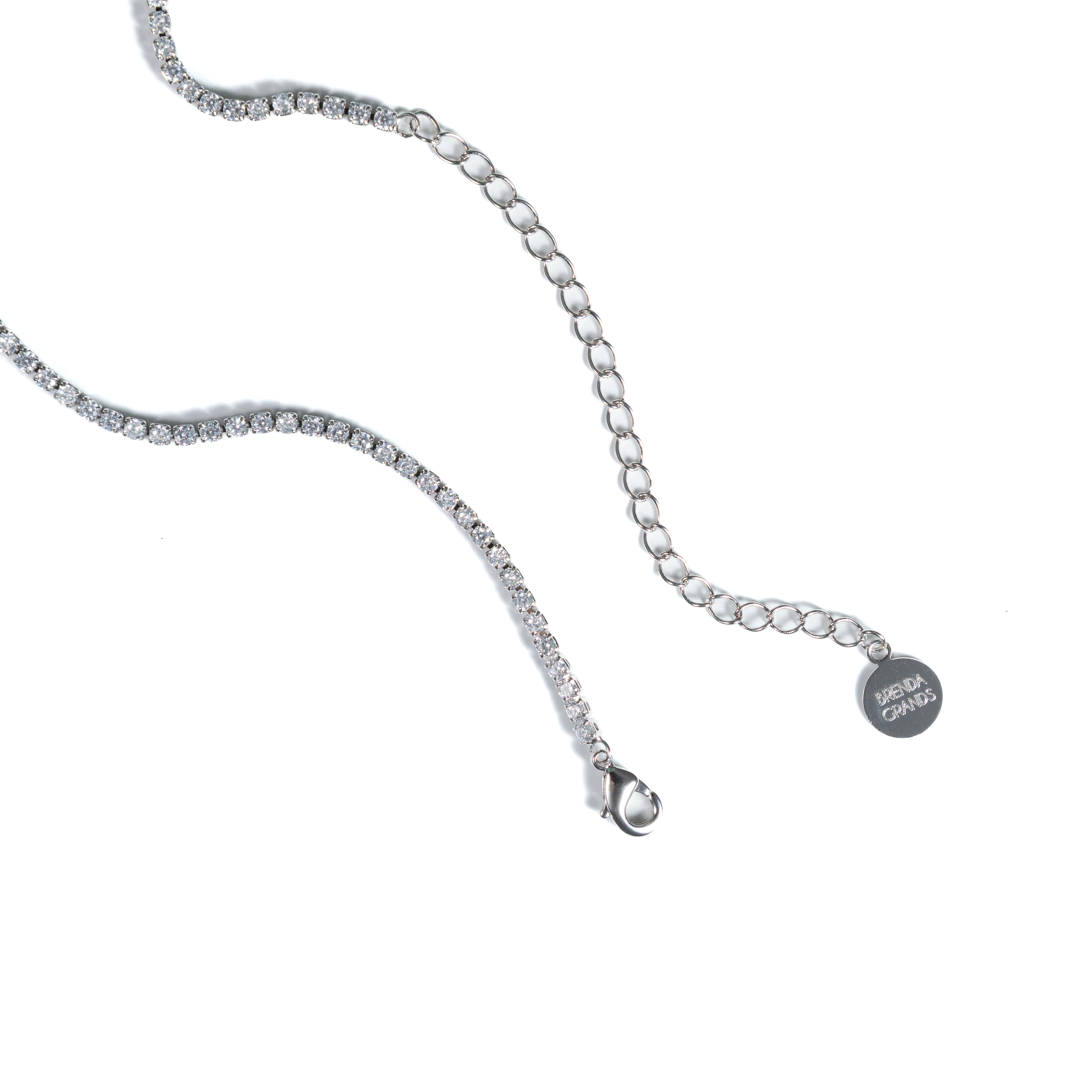 Tennis Choker Silver white diamond