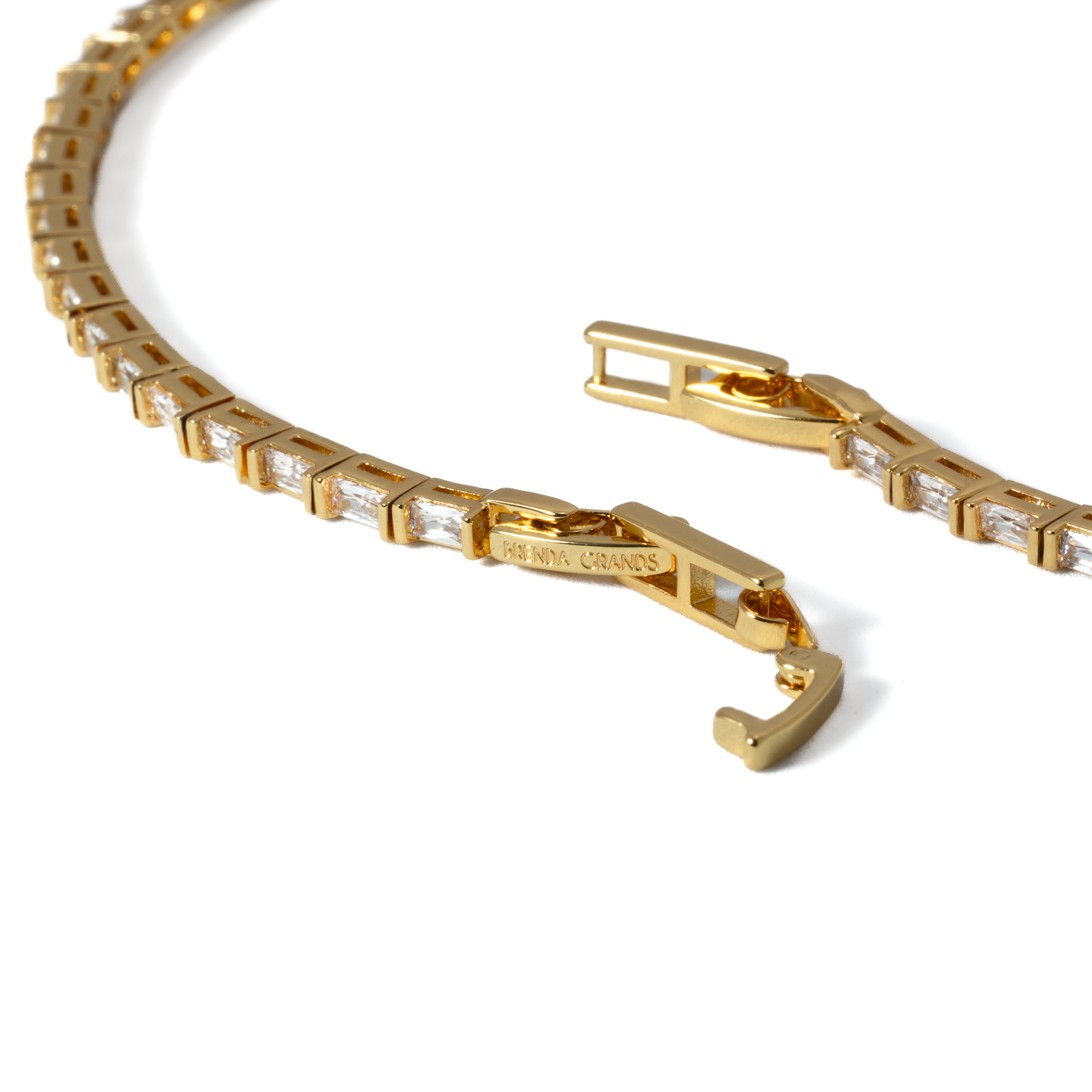 18K Gold Baguette Tennis Necklace