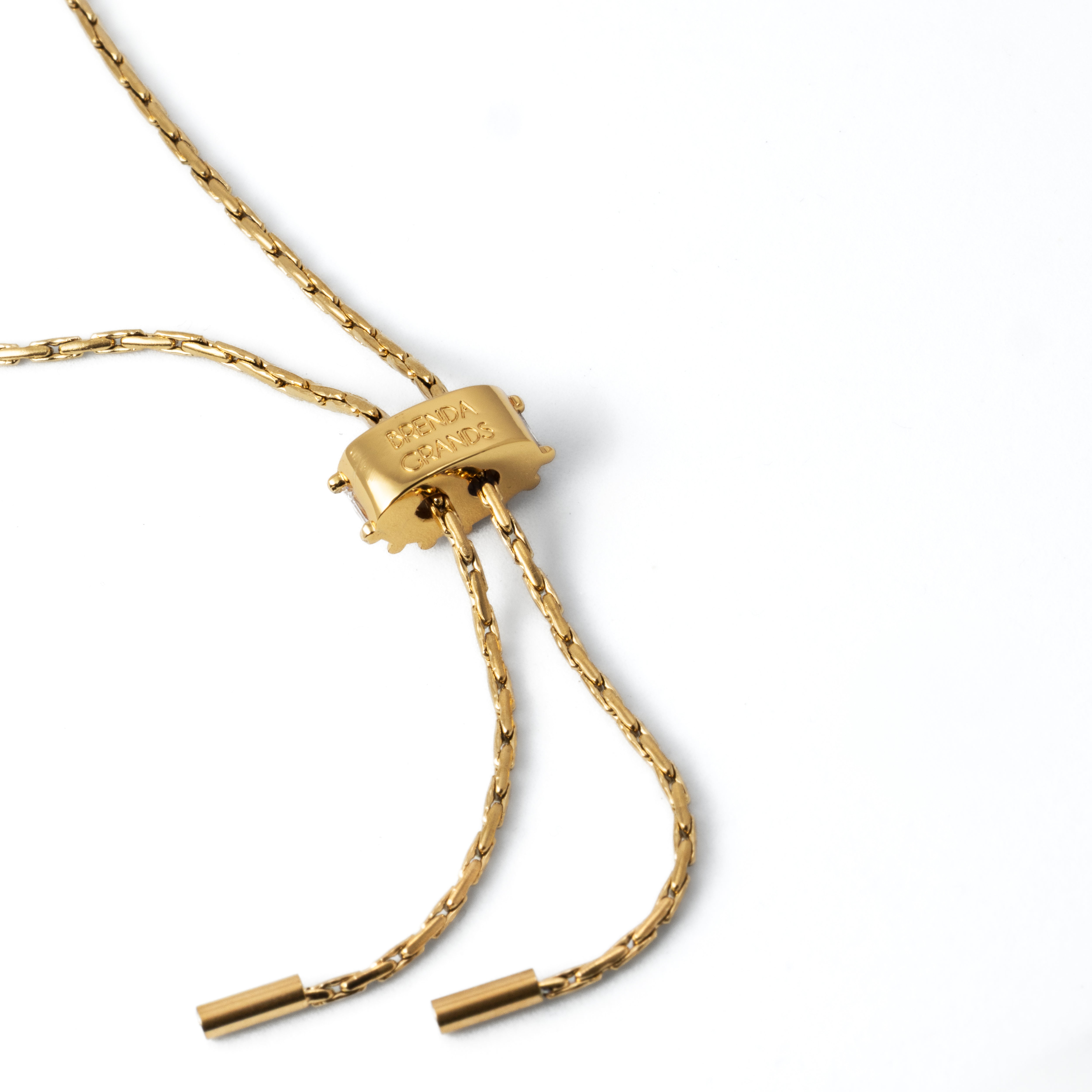 18K Gold Baguette Lariat Necklace