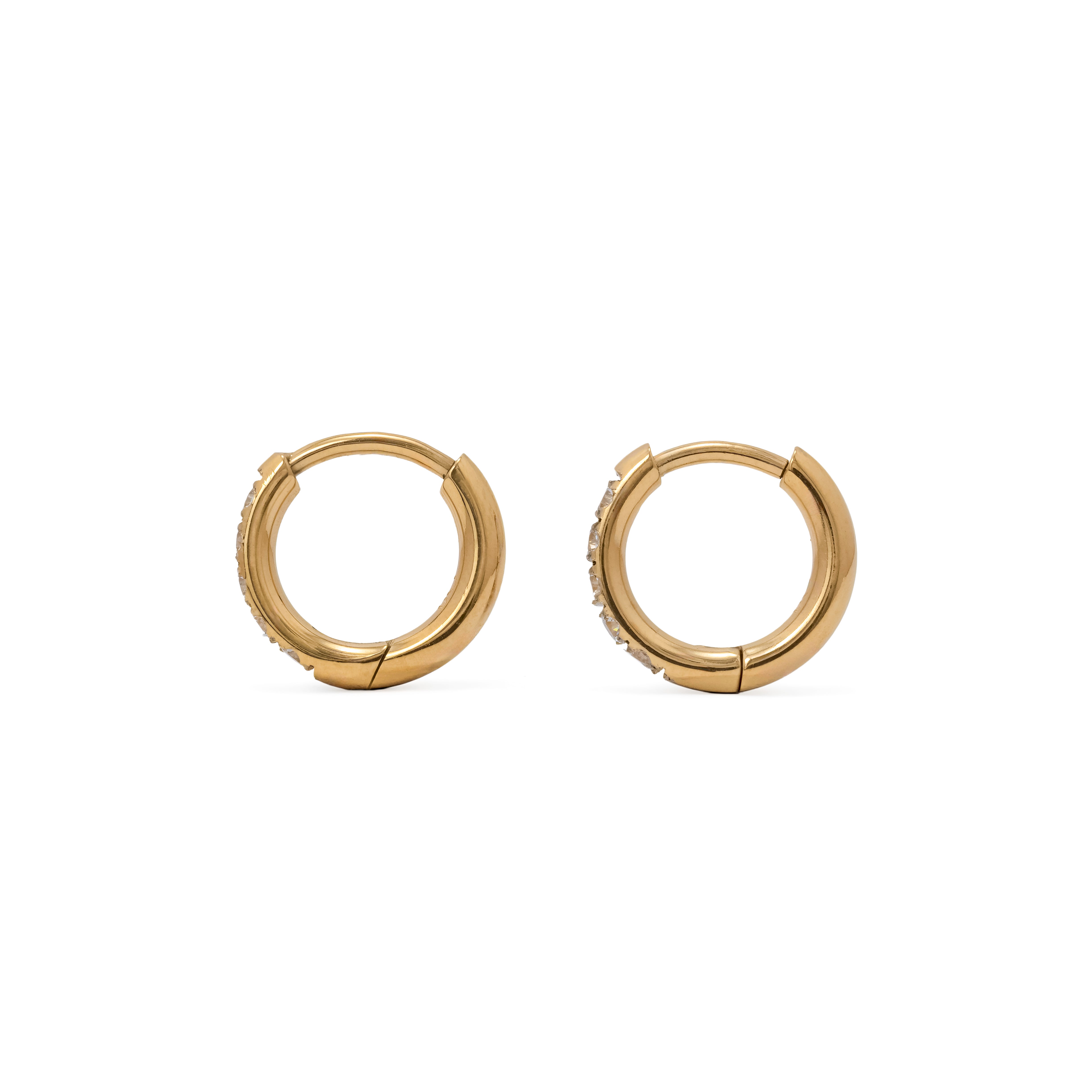 waterproof 11mm CZ huggie hoop earrings