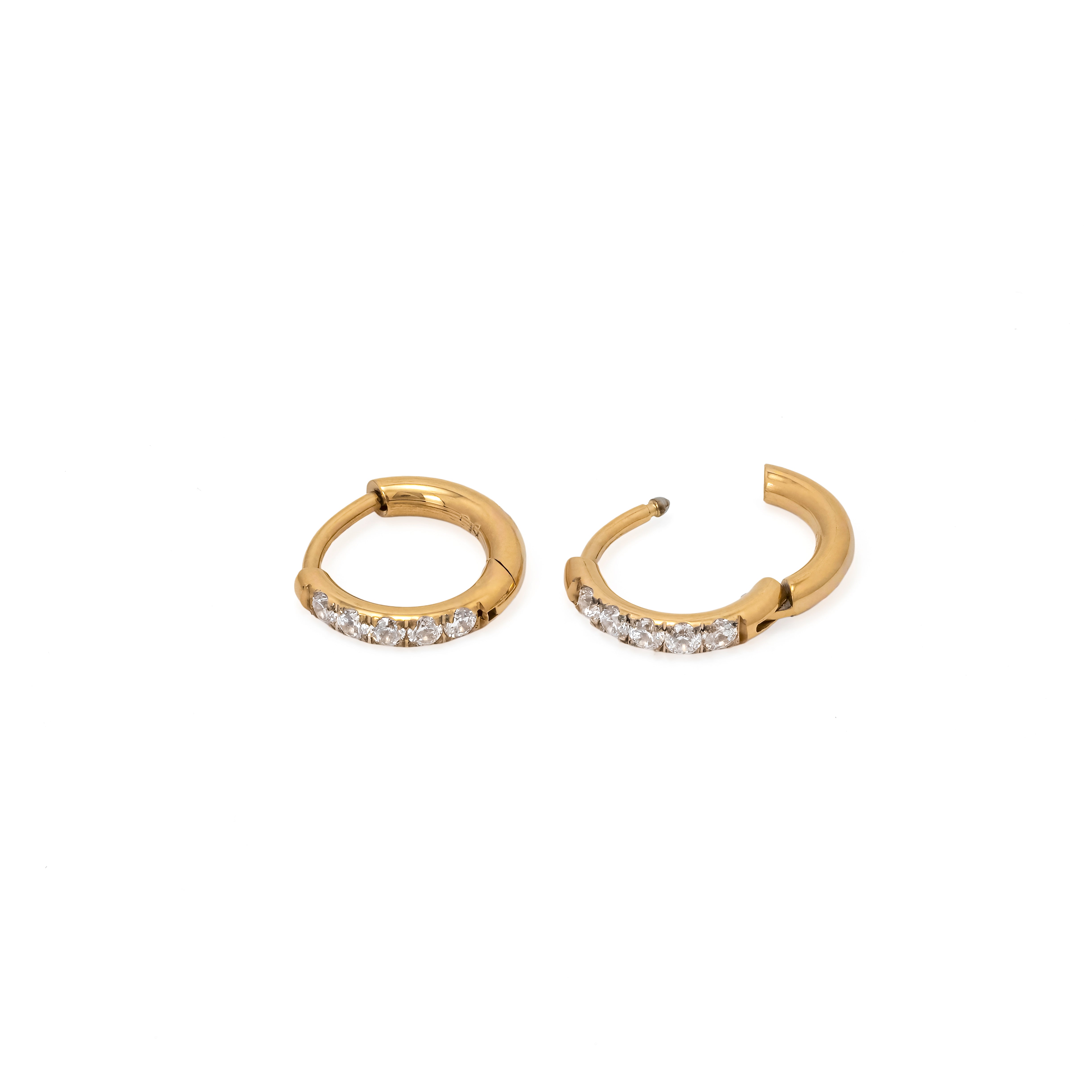 waterproof 11mm CZ huggie hoop earrings