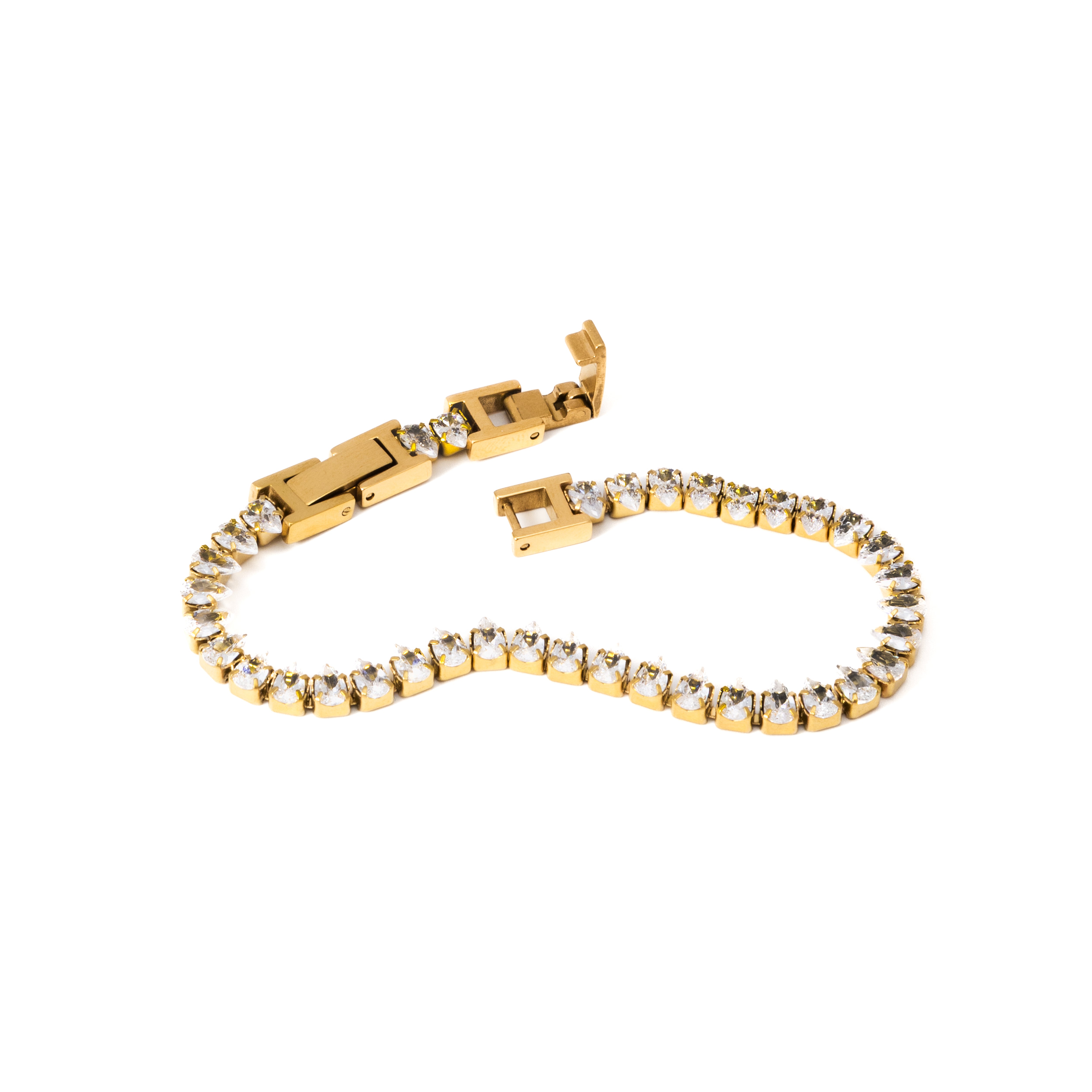 Waterproof 5mm Teardrop Diamond Tennis Bracelet