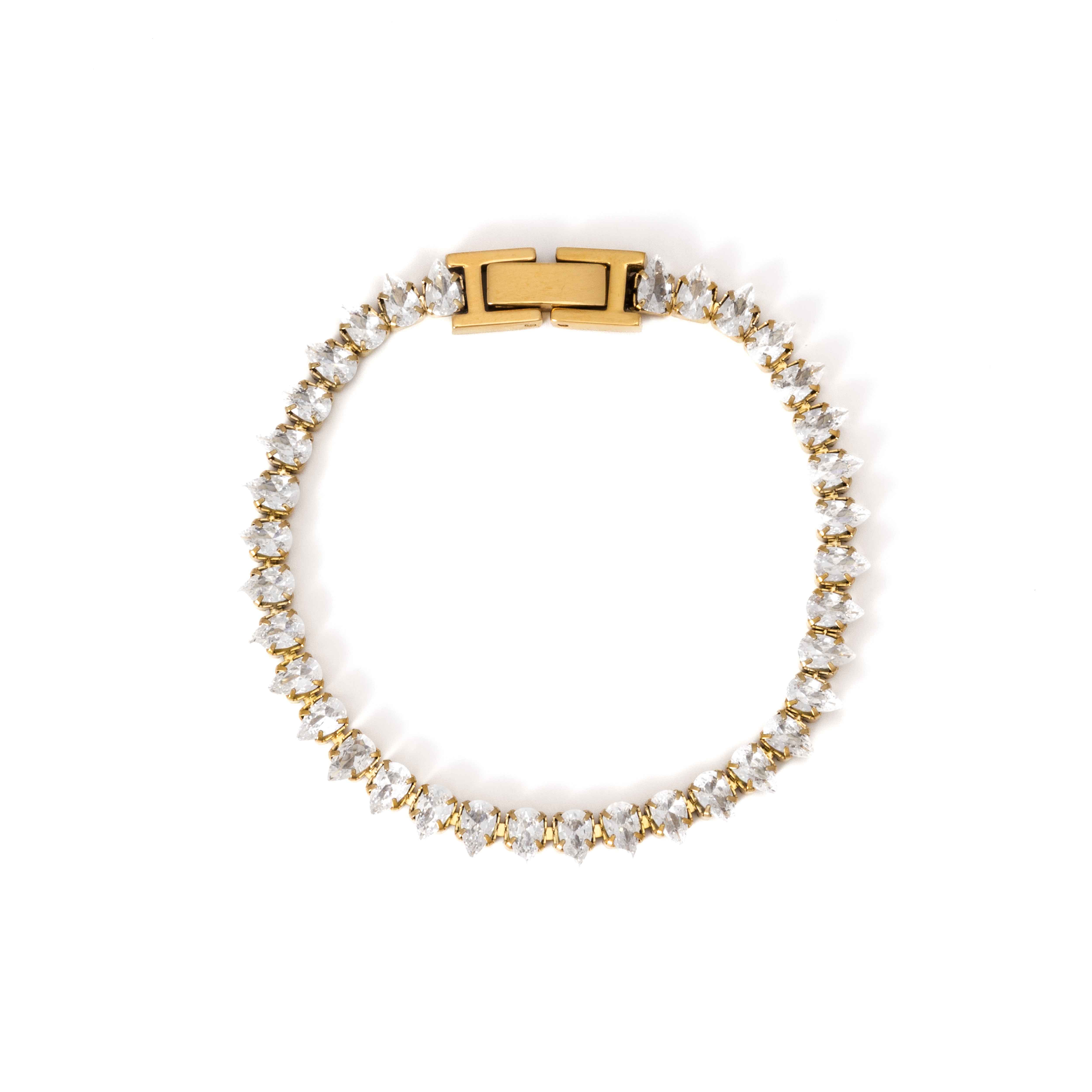 Waterproof 5mm Teardrop Diamond Tennis Bracelet