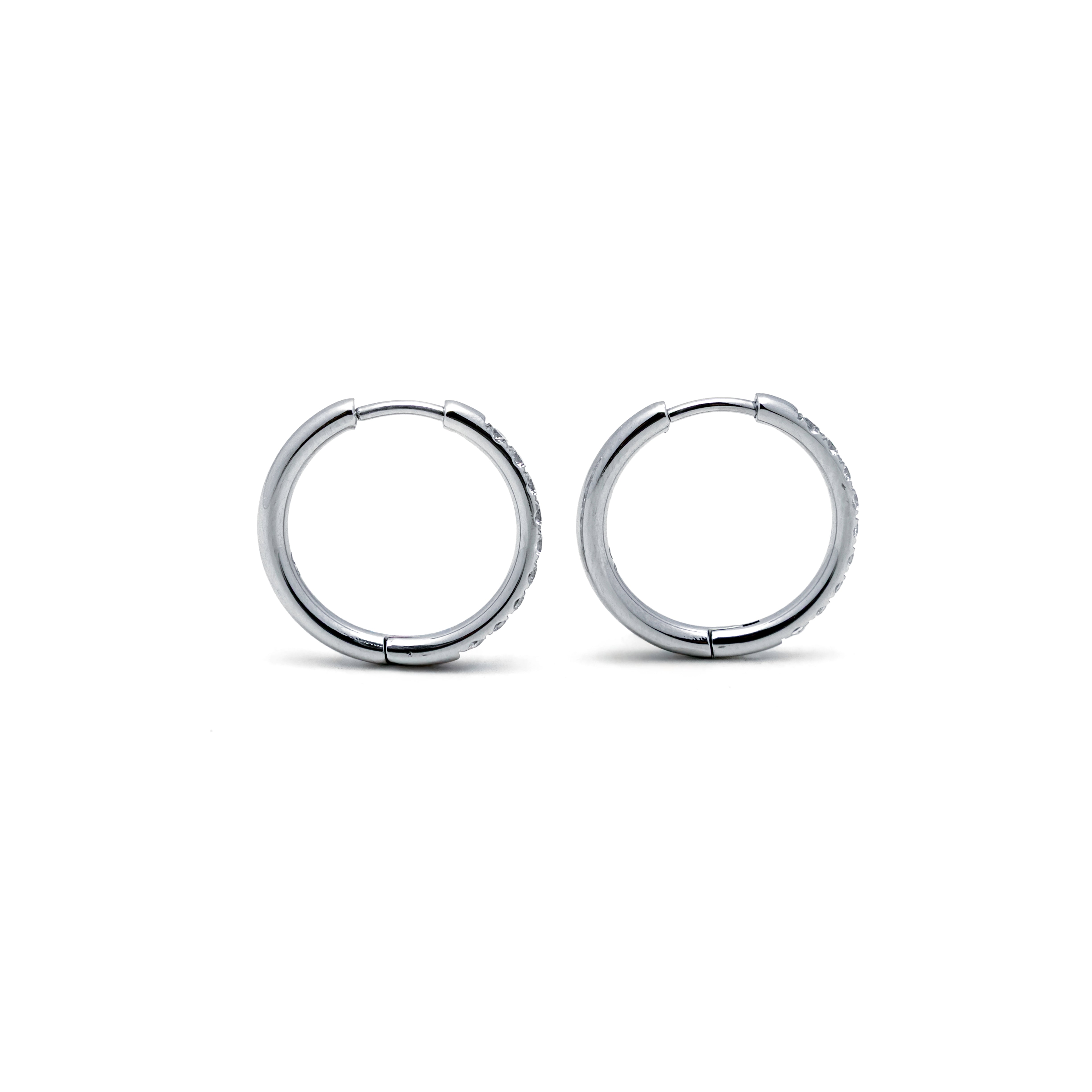 18mm Silver Diamond Hoops